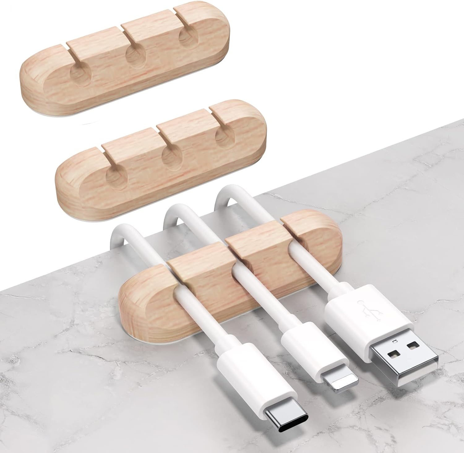 SOULWIT Cable Holder Clips, 3-Pack Cable Management Cord Organizer Clips Silicone Self Adhesive
