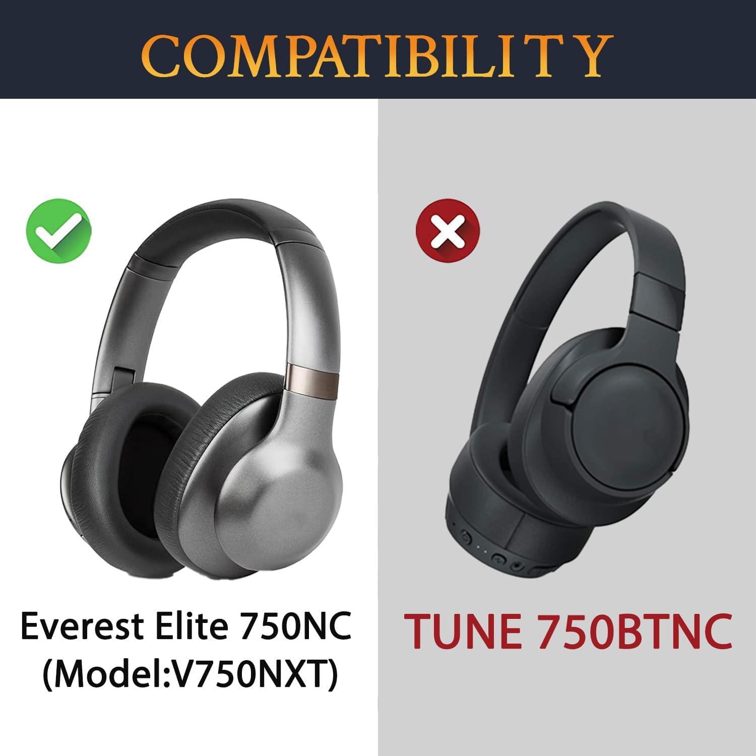 SOULWIT Earpads for JBL Everest Elite 750NC (V750NXT) - Protein Leather