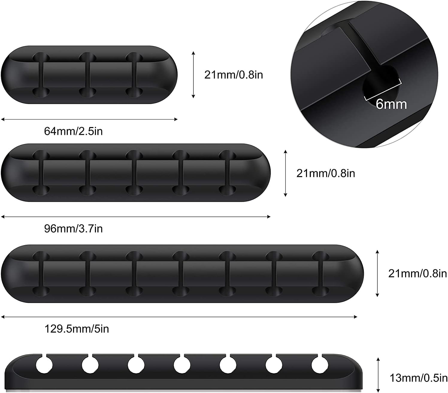 SOULWIT Cable Holder Clips, 3-Pack Cable Management Cord Organizer Clips Silicone Self Adhesive