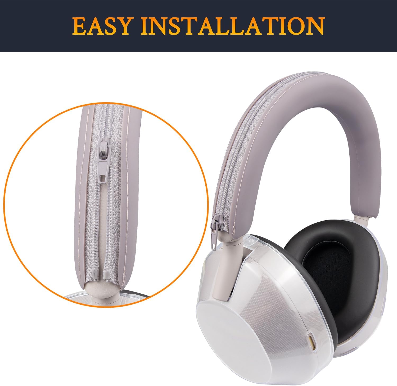 SOULWIT Protective Kit for Sony WH-1000XM5, Silicone Headband Cover + TPU Case Cover Protectors