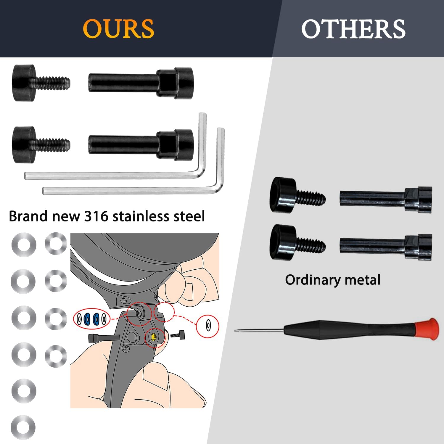 SOULWIT Hinge Screws Parts Kit for Bose QuietComfort 25