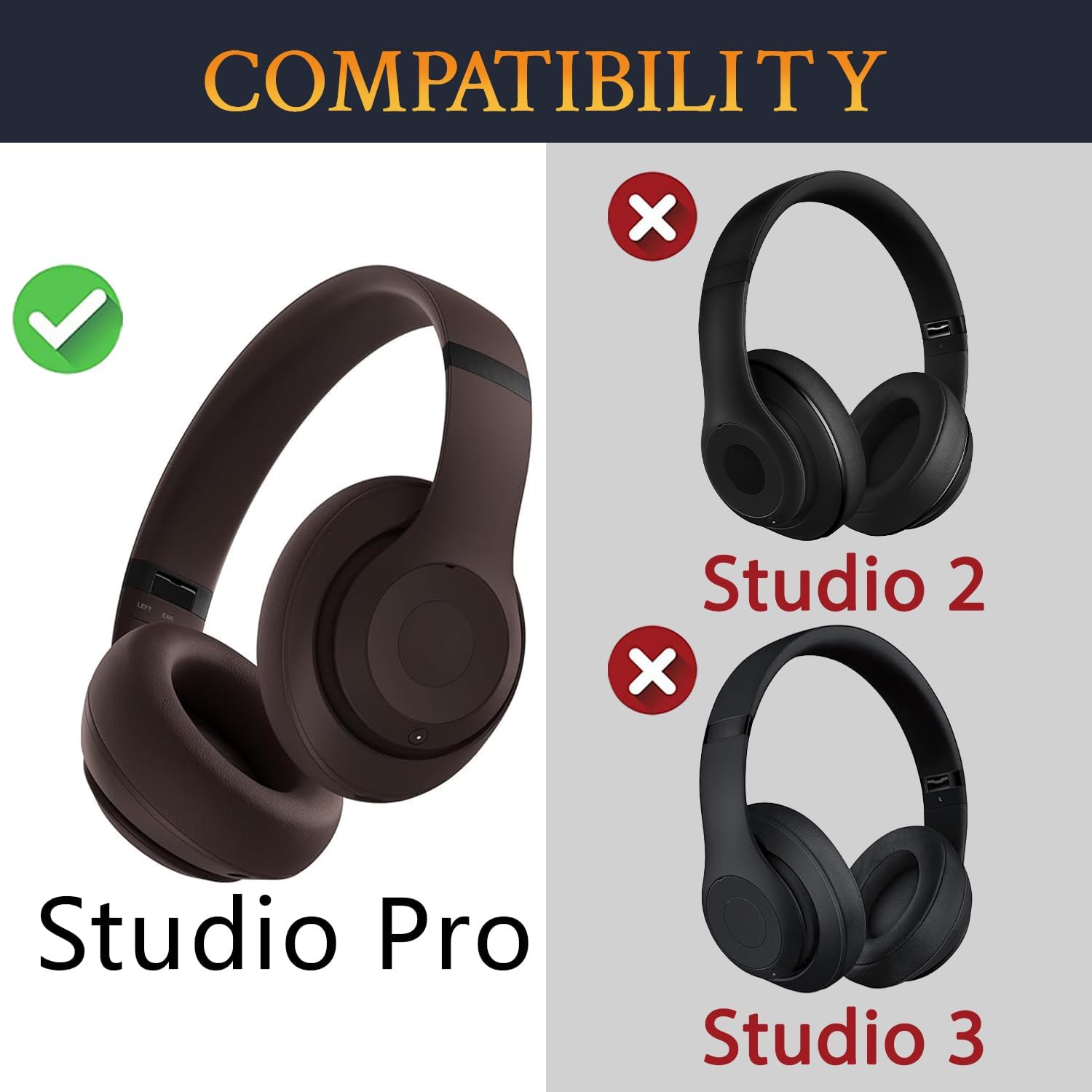 SOULWIT Earpads for Beats Studio Pro - Full Cooling Gel