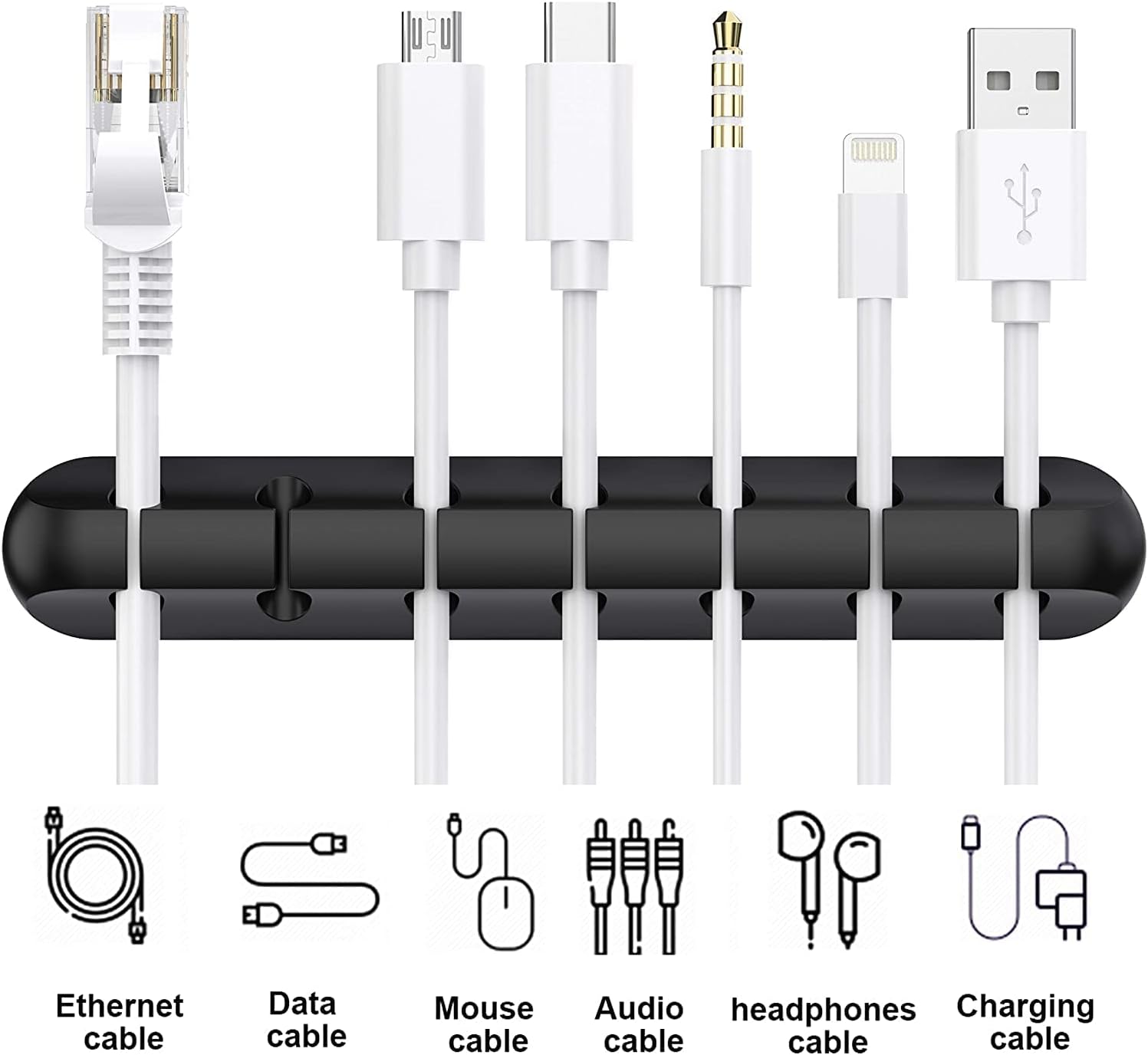 SOULWIT Cable Holder Clips, 3-Pack Cable Management Cord Organizer Clips Silicone Self Adhesive