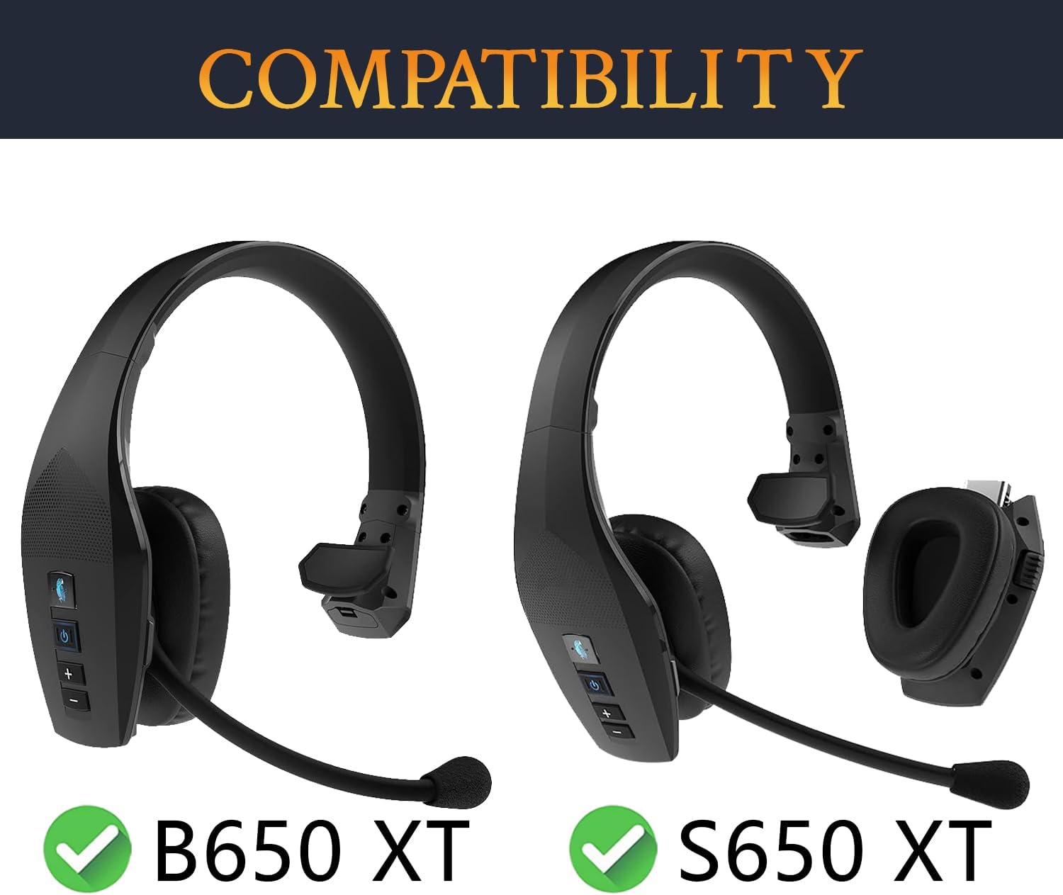 SOULWIT Earpads for BlueParrott B650-XT, S650-XT - Cooling Gel