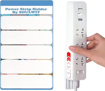 SOULWIT 5-Pack Self-Adhesive Power Strip Holder