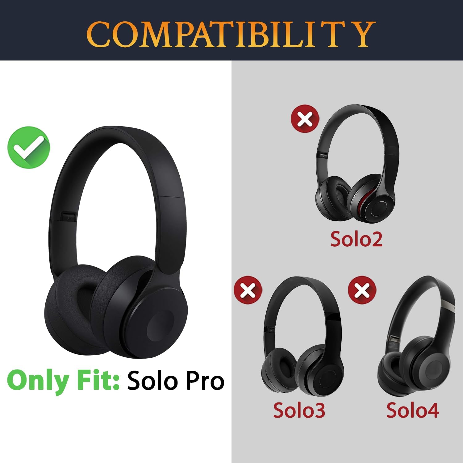 SOULWIT Earpads for Beats Solo Pro - Protein Leather