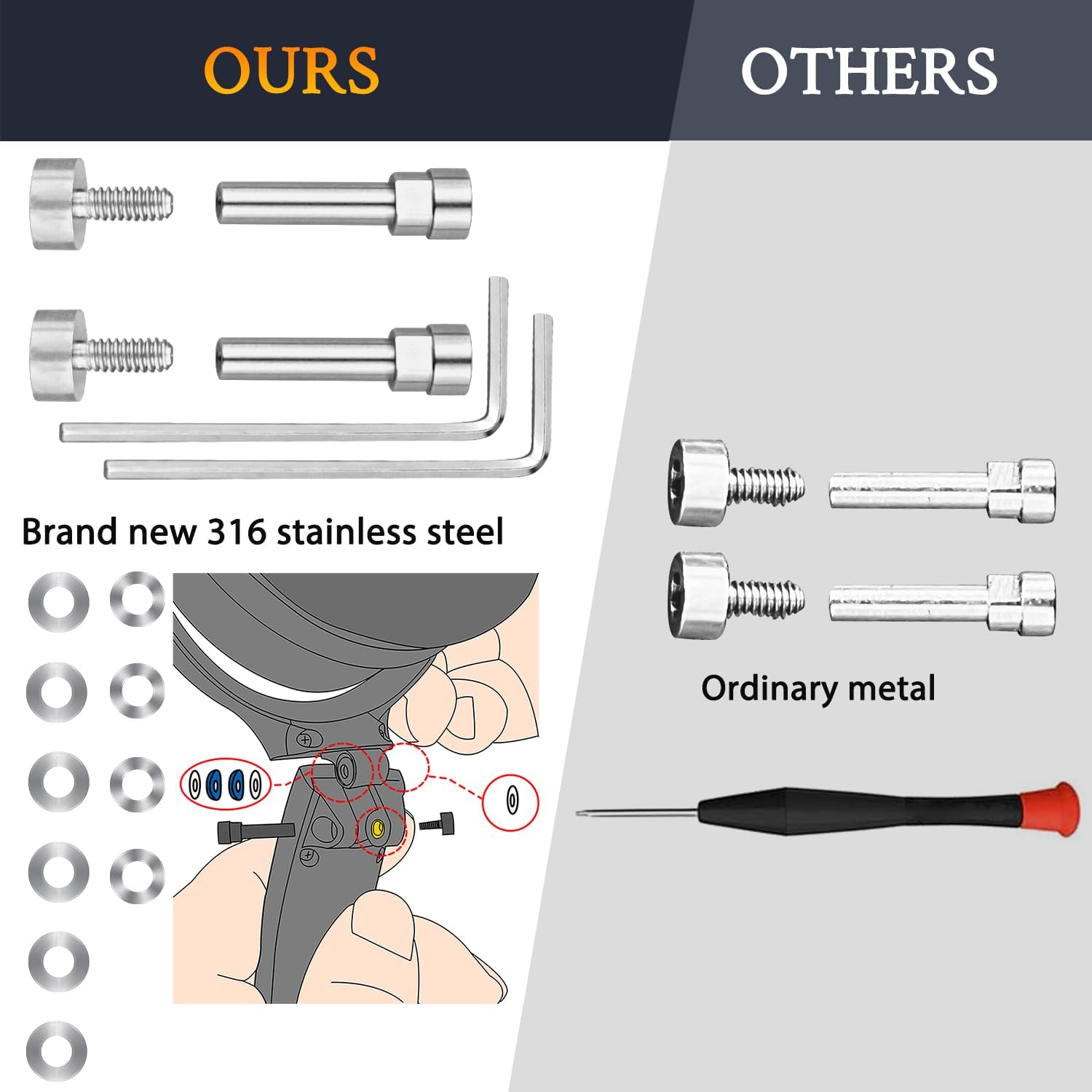 SOULWIT Hinge Screws Parts Kit for Bose QuietComfort 25
