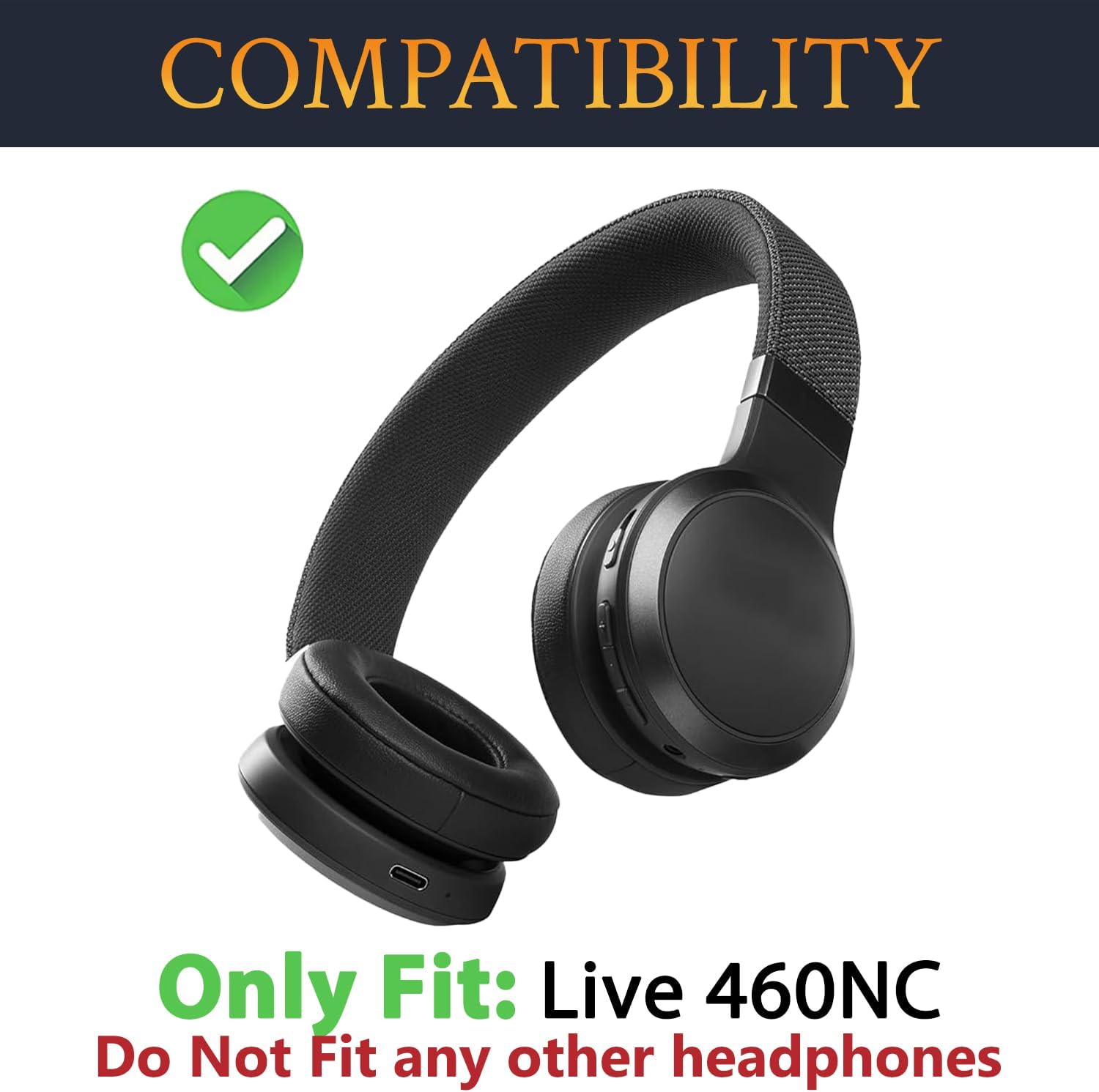 SOULWIT Earpads for JBL Live 460NC - Protein Leather