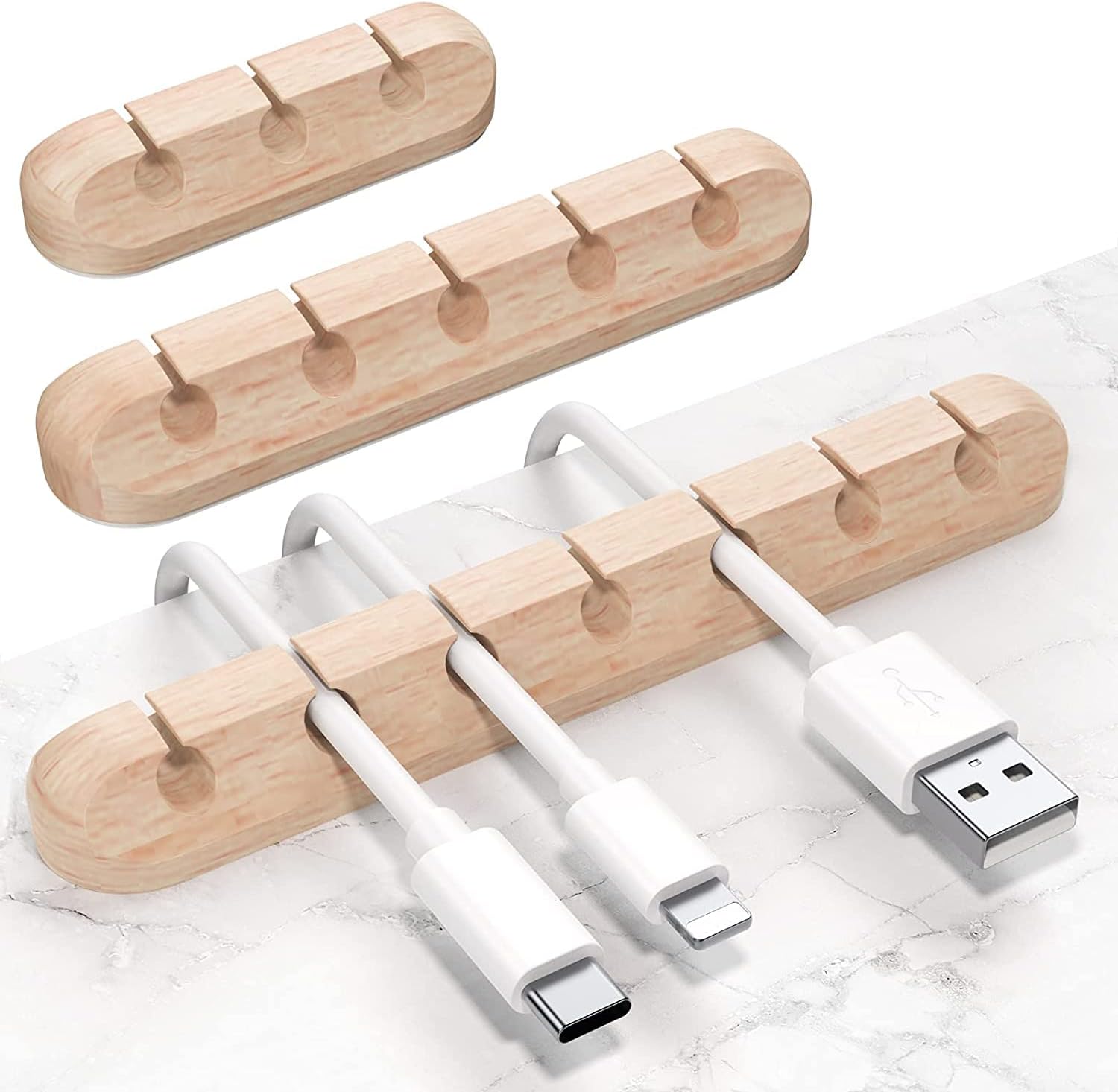SOULWIT Cable Holder Clips, 3-Pack Cable Management Cord Organizer Clips Silicone Self Adhesive