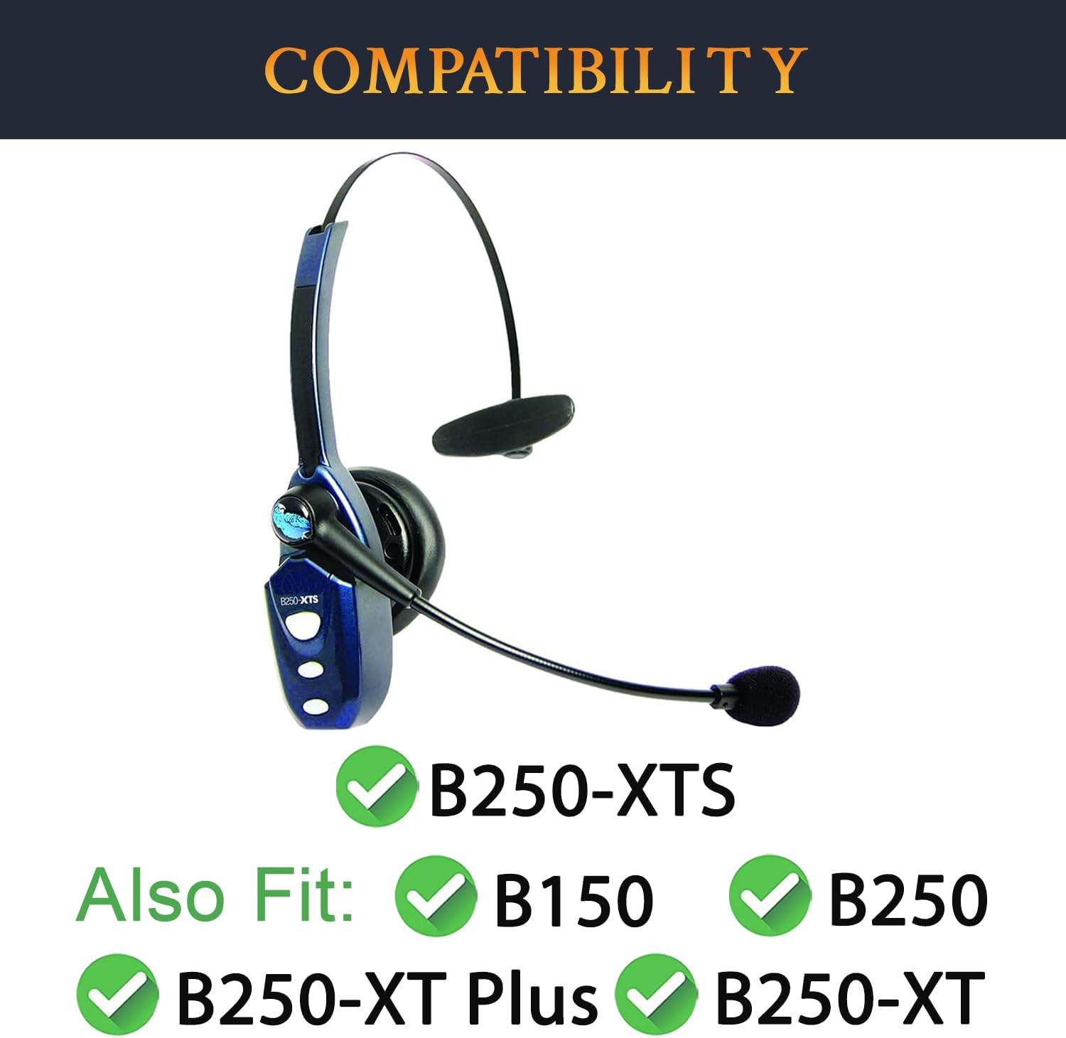 SOULWIT Earpads for BlueParrott B150, B250-XT, B250-XTS, B250-XT Plus - Protein Leather