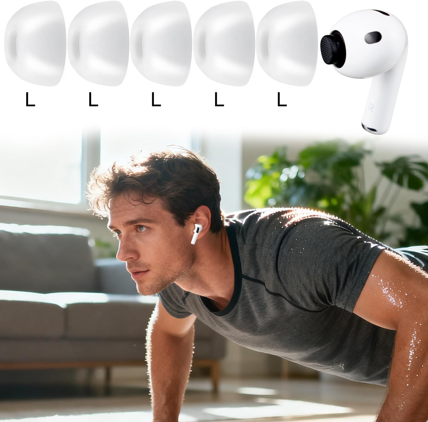 SOULWIT Memory Foam Ear Tips for AirPods Pro 3 - 5 pairs