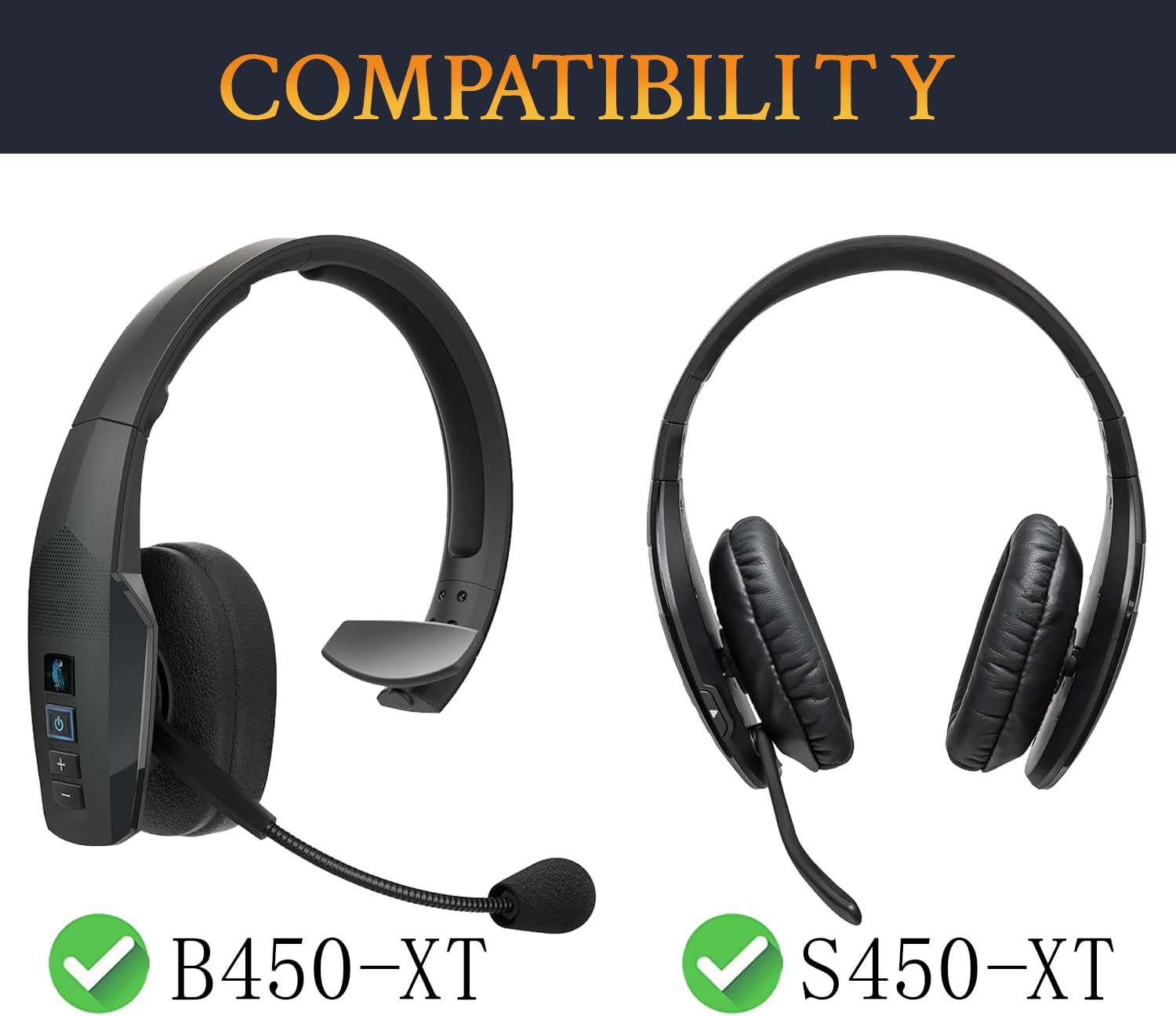SOULWIT Earpads for BlueParrott B450-XT, S450-XT - Cooling Gel