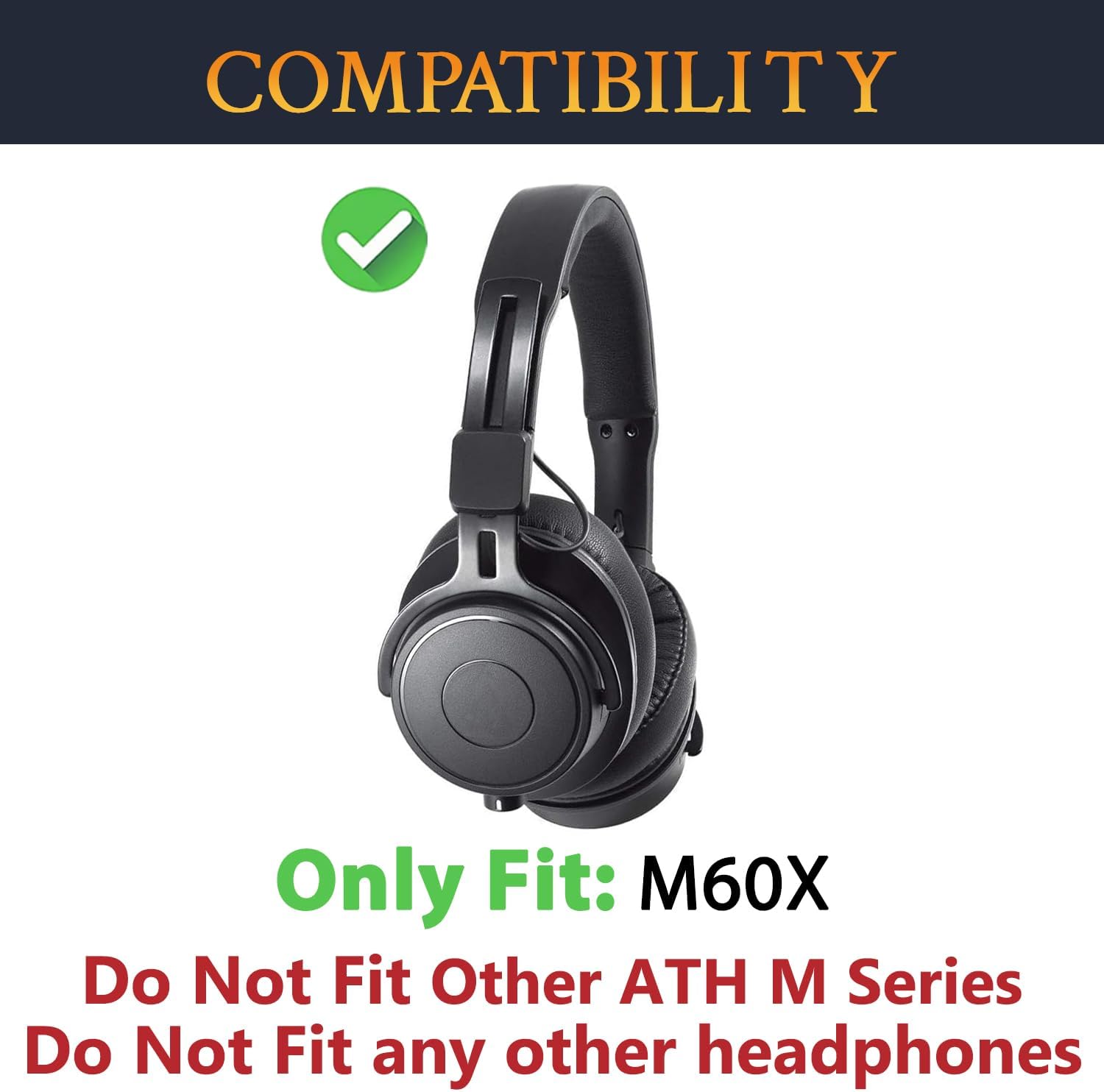 SOULWIT Earpads for Audio-Technica ATH-M60X - Cooling Gel