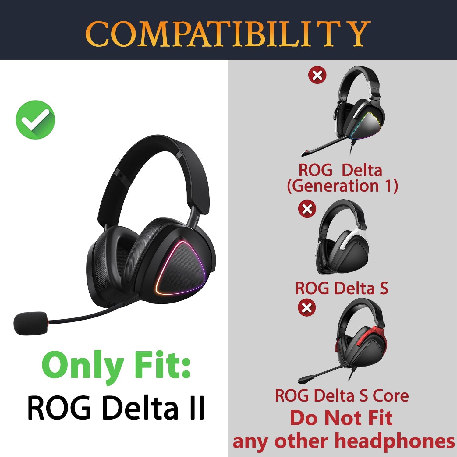 SOULWIT Earpads for ASUS ROG Delta II - Protein Leather