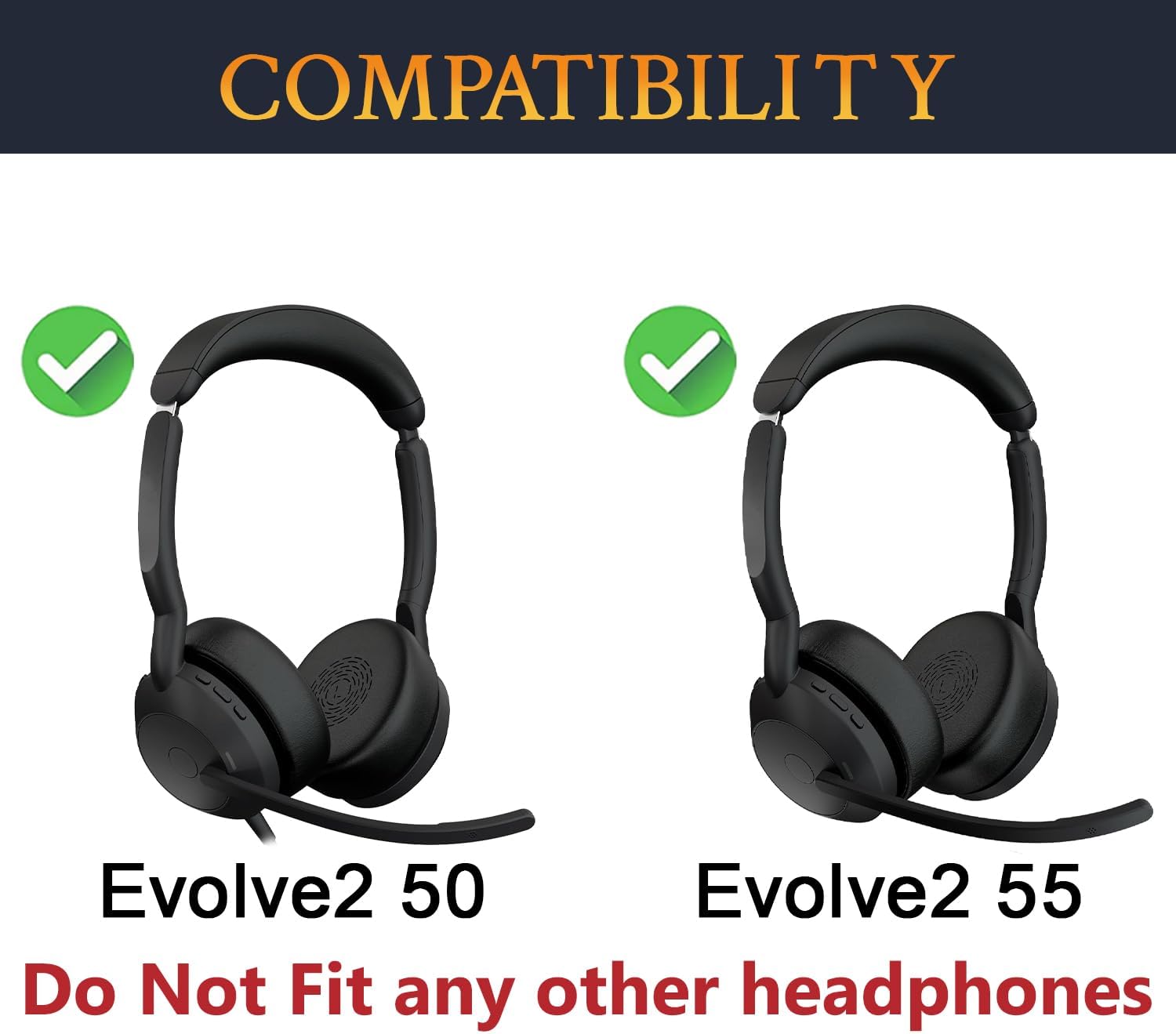 SOULWIT Earpads for Jabra Evolve2 50, Evolve2 55 - Protein Leather