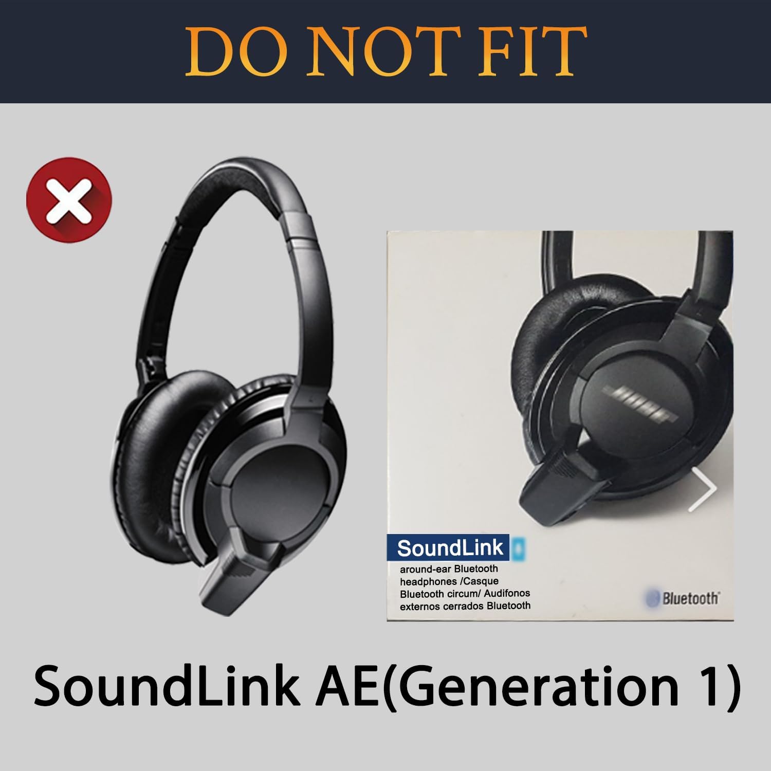 SoloWIT Earpads for Bose SoundLink Around-Ear Wireless Headphones II (AE2 Wireless) - Protein Leather
