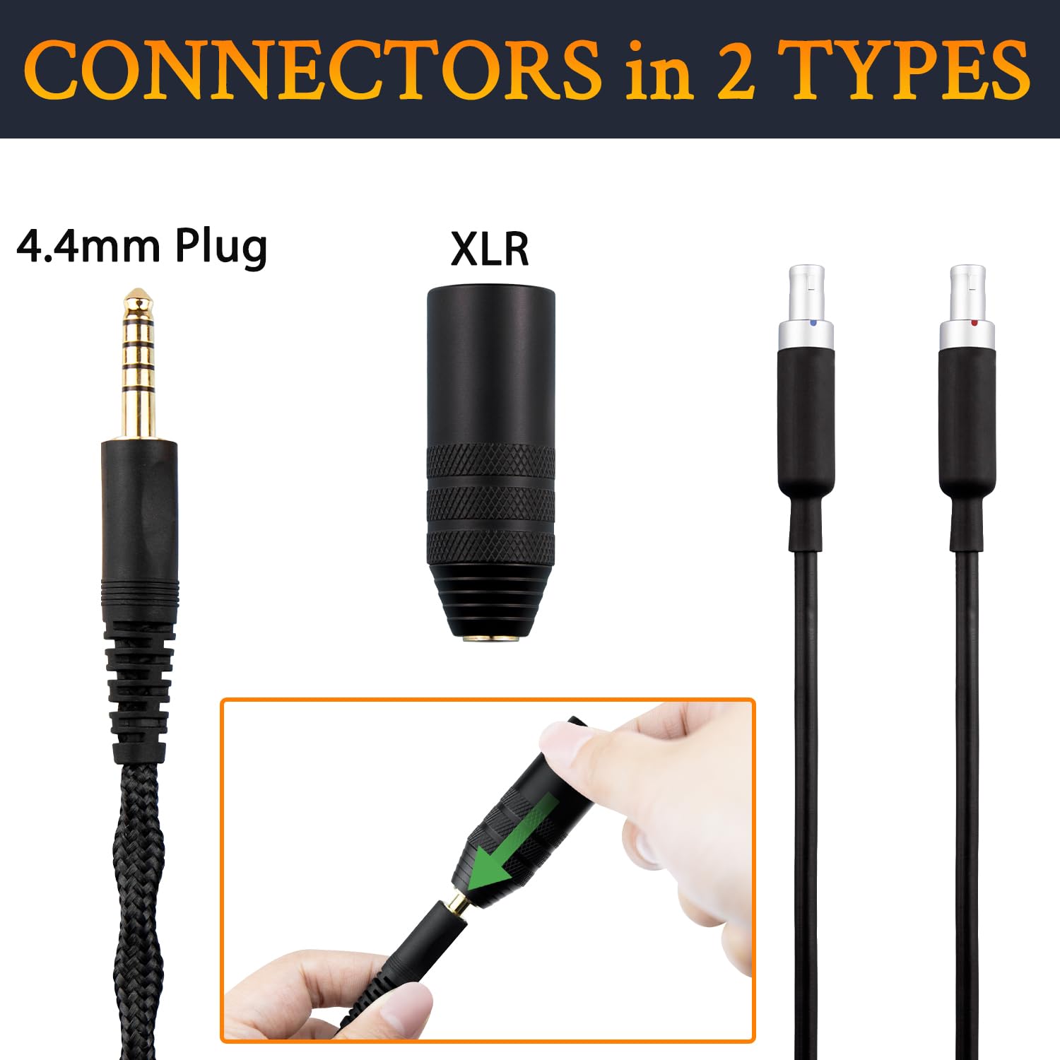 SOULWIT Headphone Audio Cable for Sennheiser HD800/HD800S/HD820, 3 m/10 ft, 4.4 mm Plug & XLR Connector