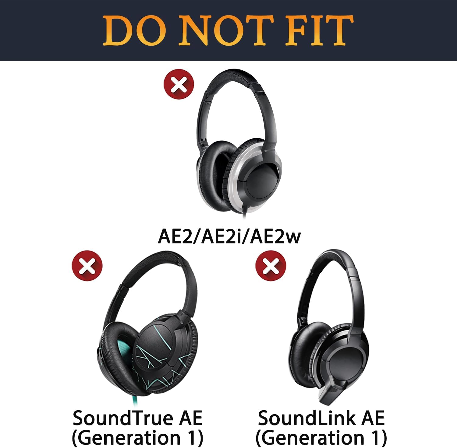 SOULWIT Earpads for Bose On-Ear II (OE2/OE2i) / SoundTrue On-Ear / SoundLink On-Ear - Lambskin