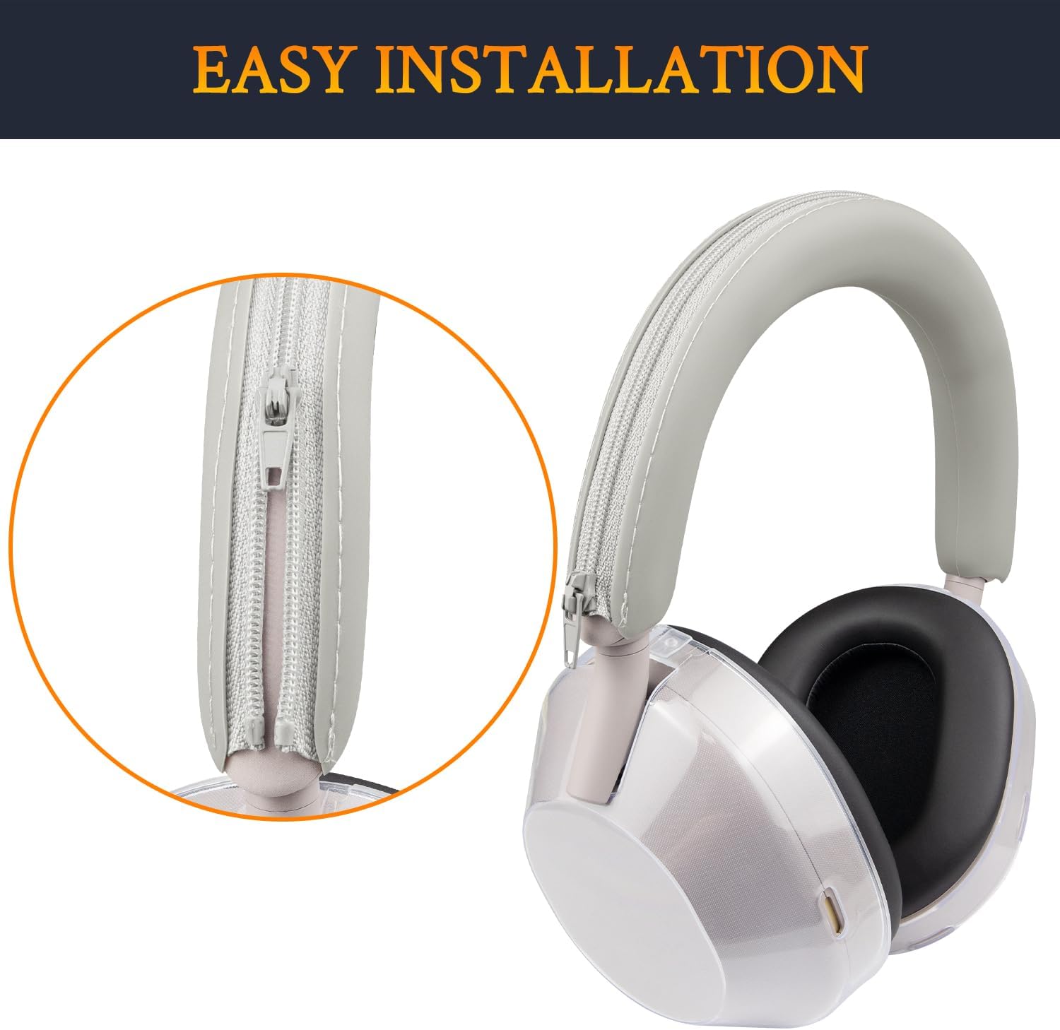 SOULWIT Protective Kit for Sony WH-1000XM5, Silicone Headband Cover + TPU Case Cover Protectors