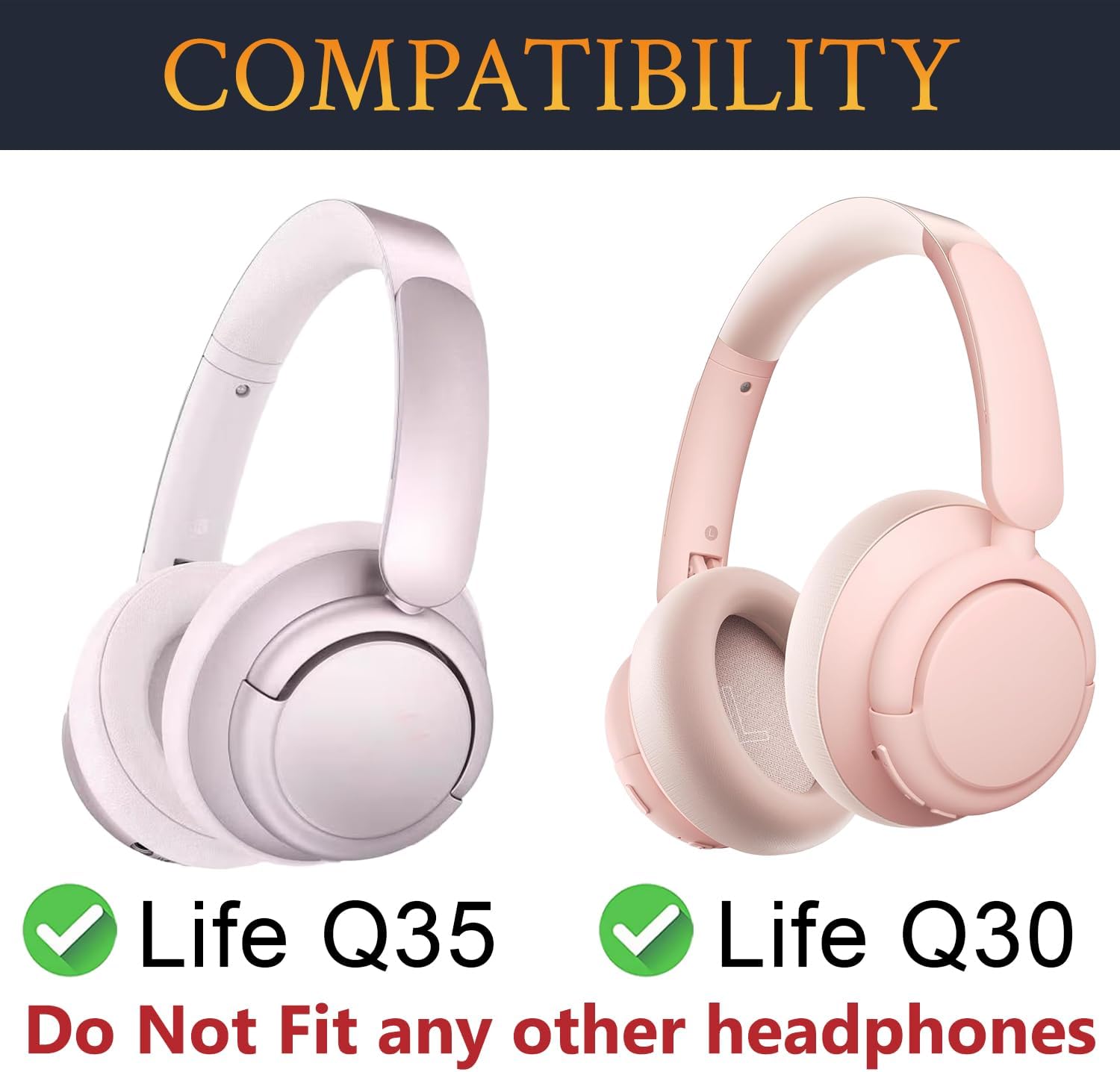 SOULWIT Earpads for Anker Soundcore Life Q30/Q35 - Protein Leather