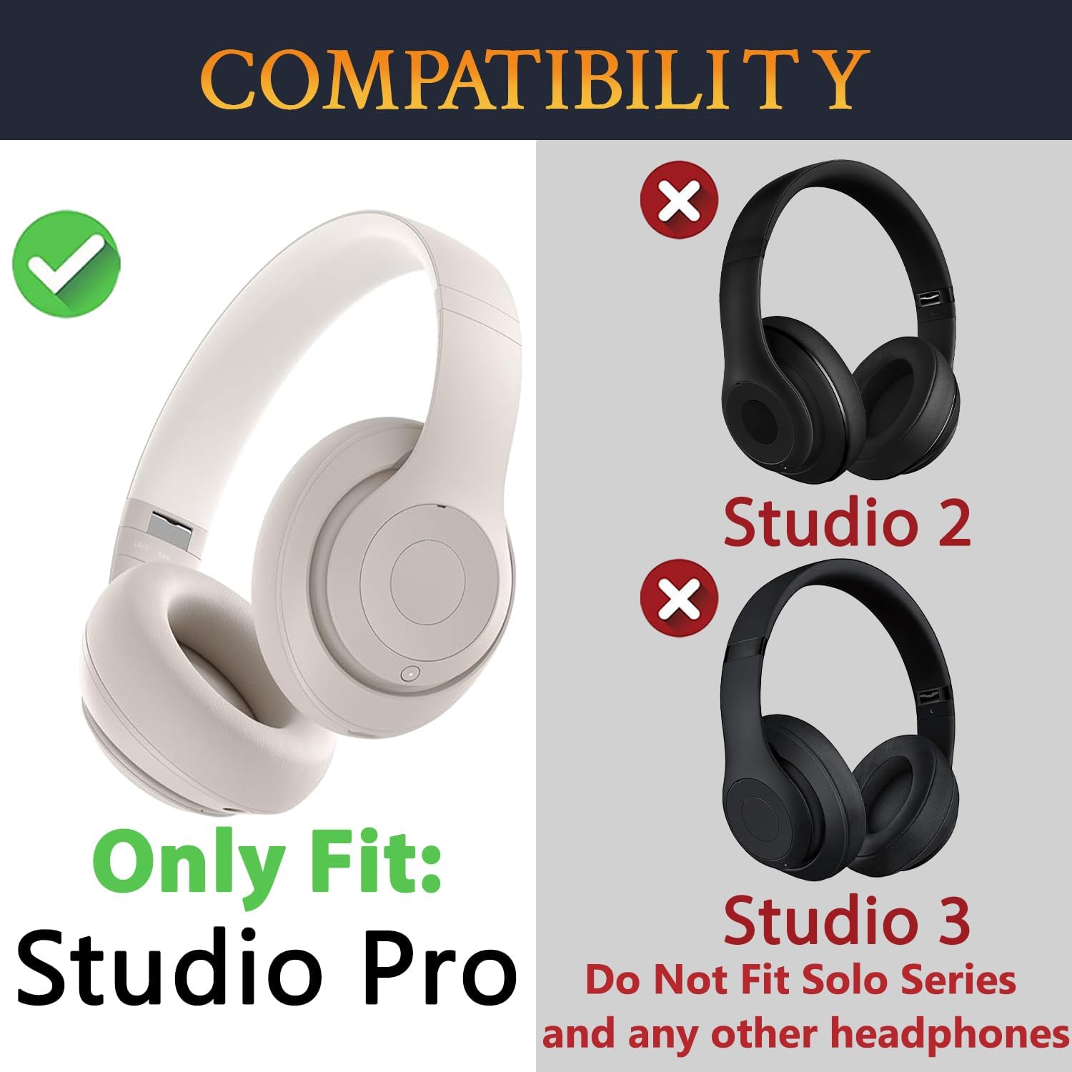 SOULWIT Earpads for Beats Studio Pro - Full Cooling Gel