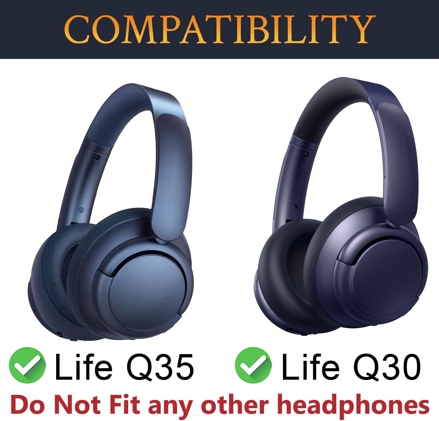 SOULWIT Earpads for Anker Soundcore Life Q30/Q35 - Protein Leather