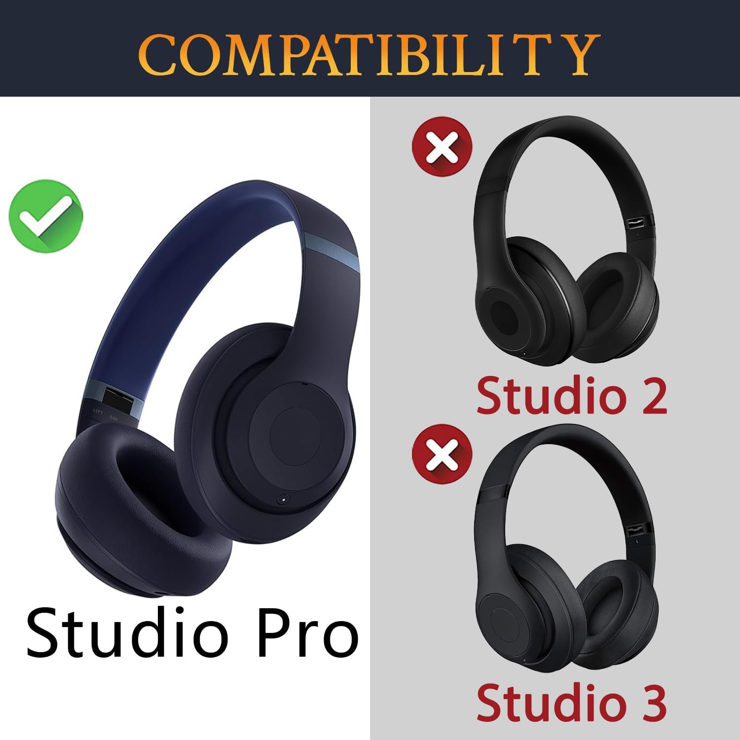 SOULWIT Earpads for Beats Studio Pro - Full Cooling Gel