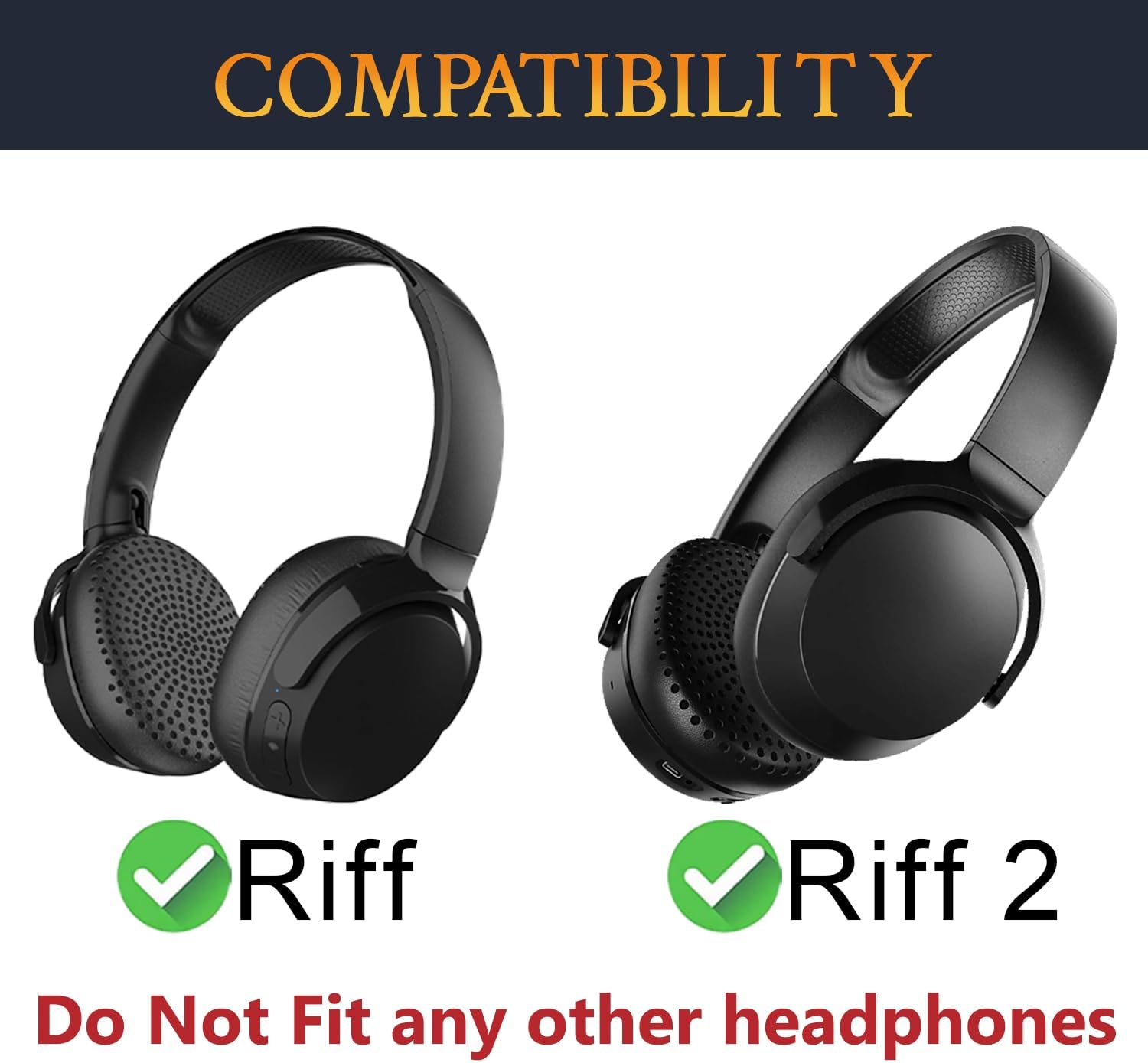 SOULWIT Headband for Skullcandy Riff Wired, Riff Wireless, Riff Wireless 2