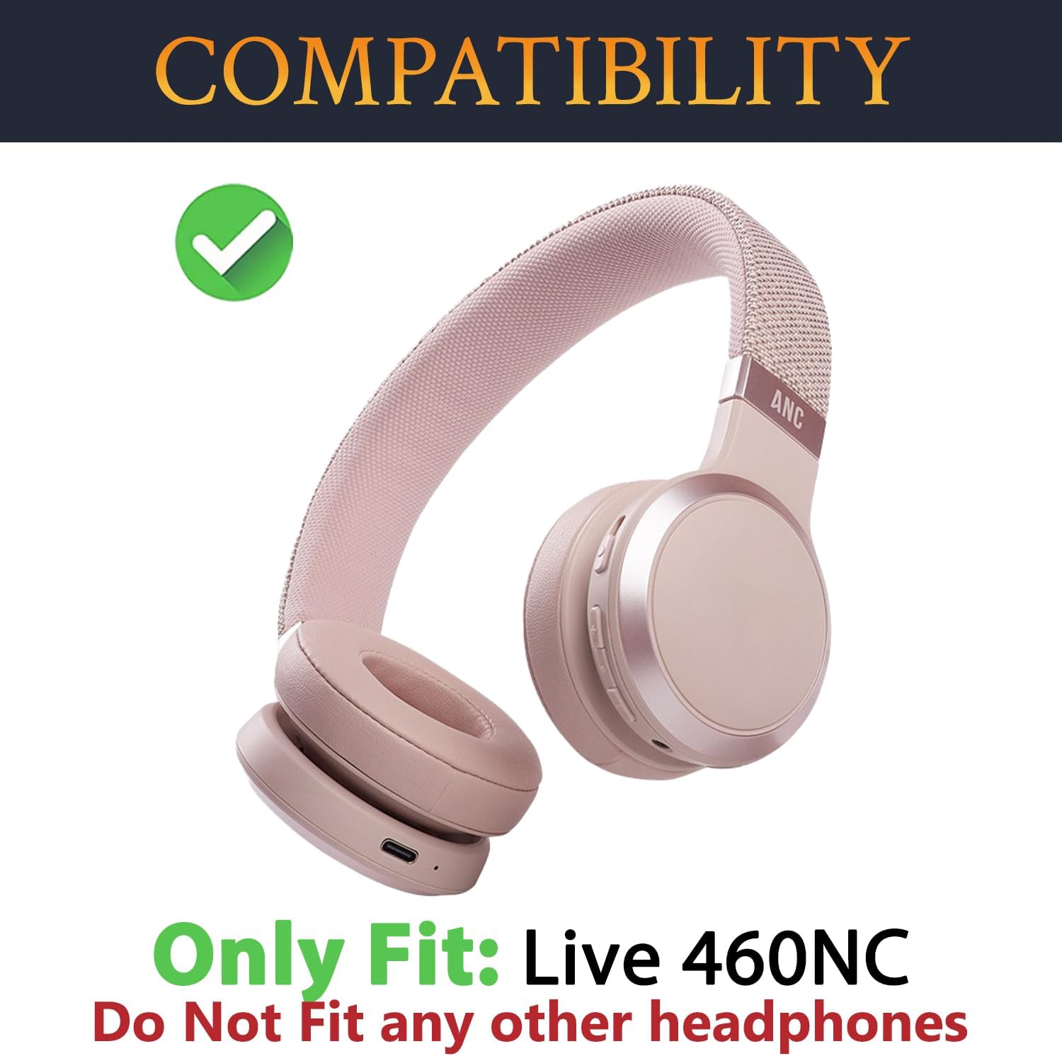 SOULWIT Earpads for JBL Live 460NC - Protein Leather