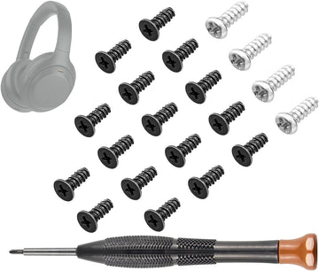 SOULWIT Headband Pad Screws for Sony WH-1000XM4 - 16Pcs Black+4Pcs Silver