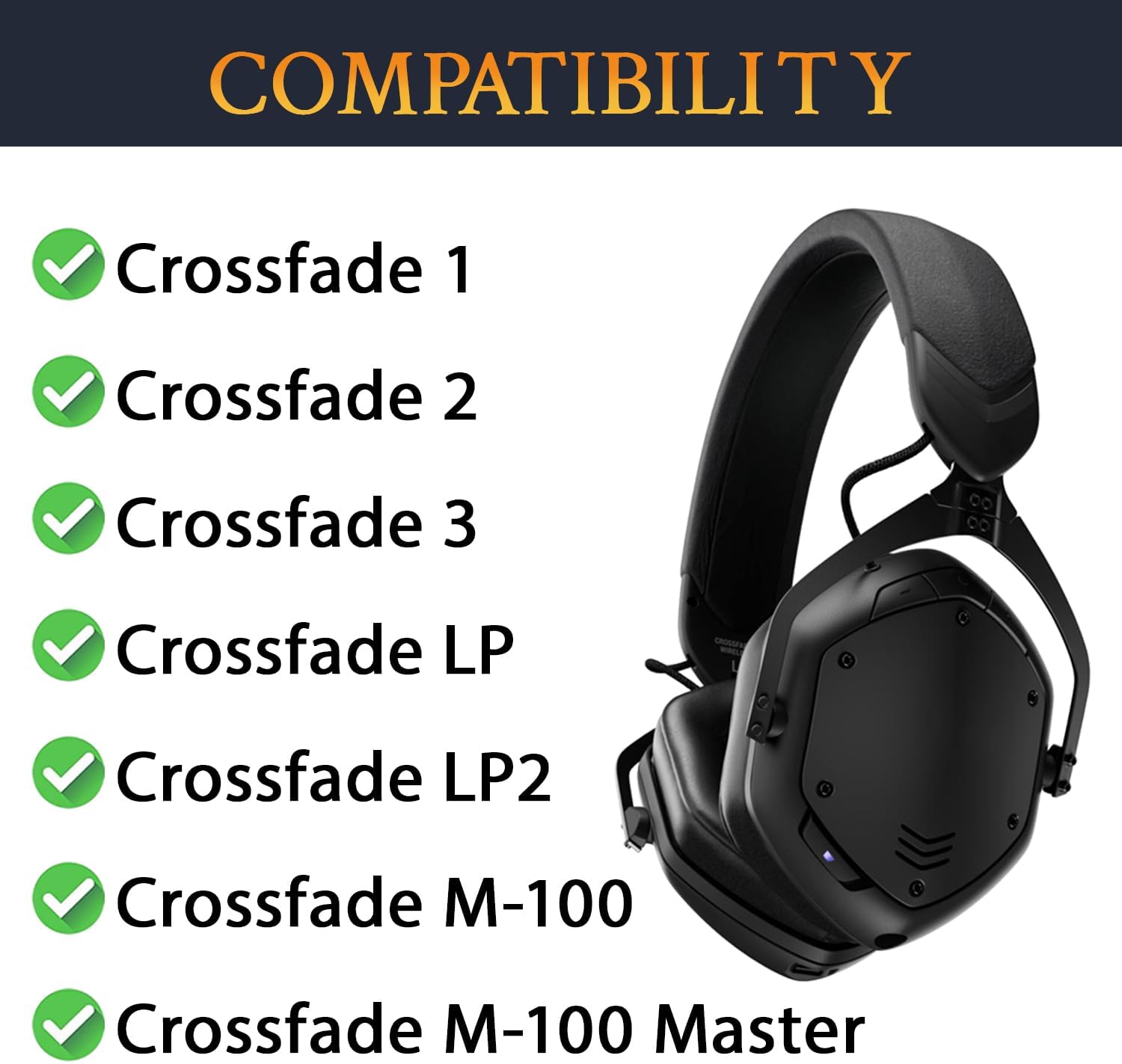 SOULWIT Earpads for V-Moda Crossfade Series - Mesh Fabric