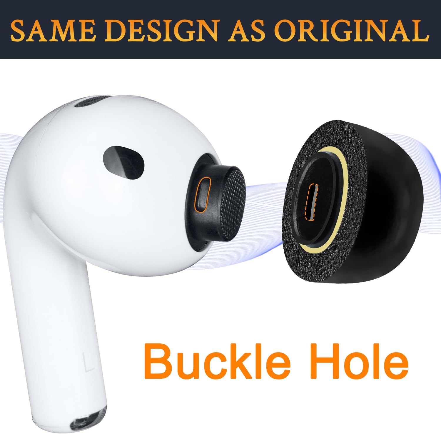 SOULWIT Memory Foam Ear Tips for AirPods Pro 3 - 5 pairs