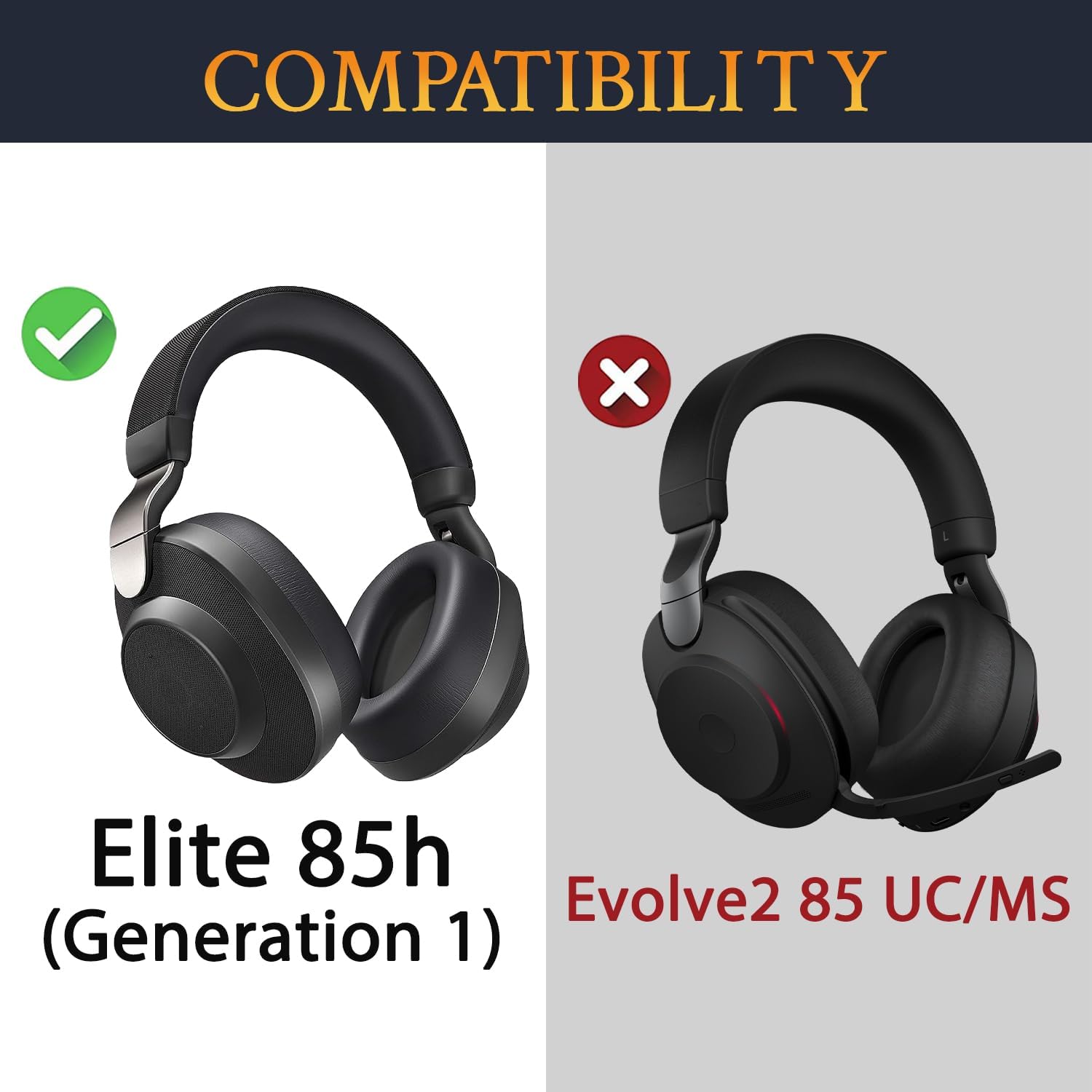 SOULWIT Earpads for Jabra Elite 85h - Protein Leather
