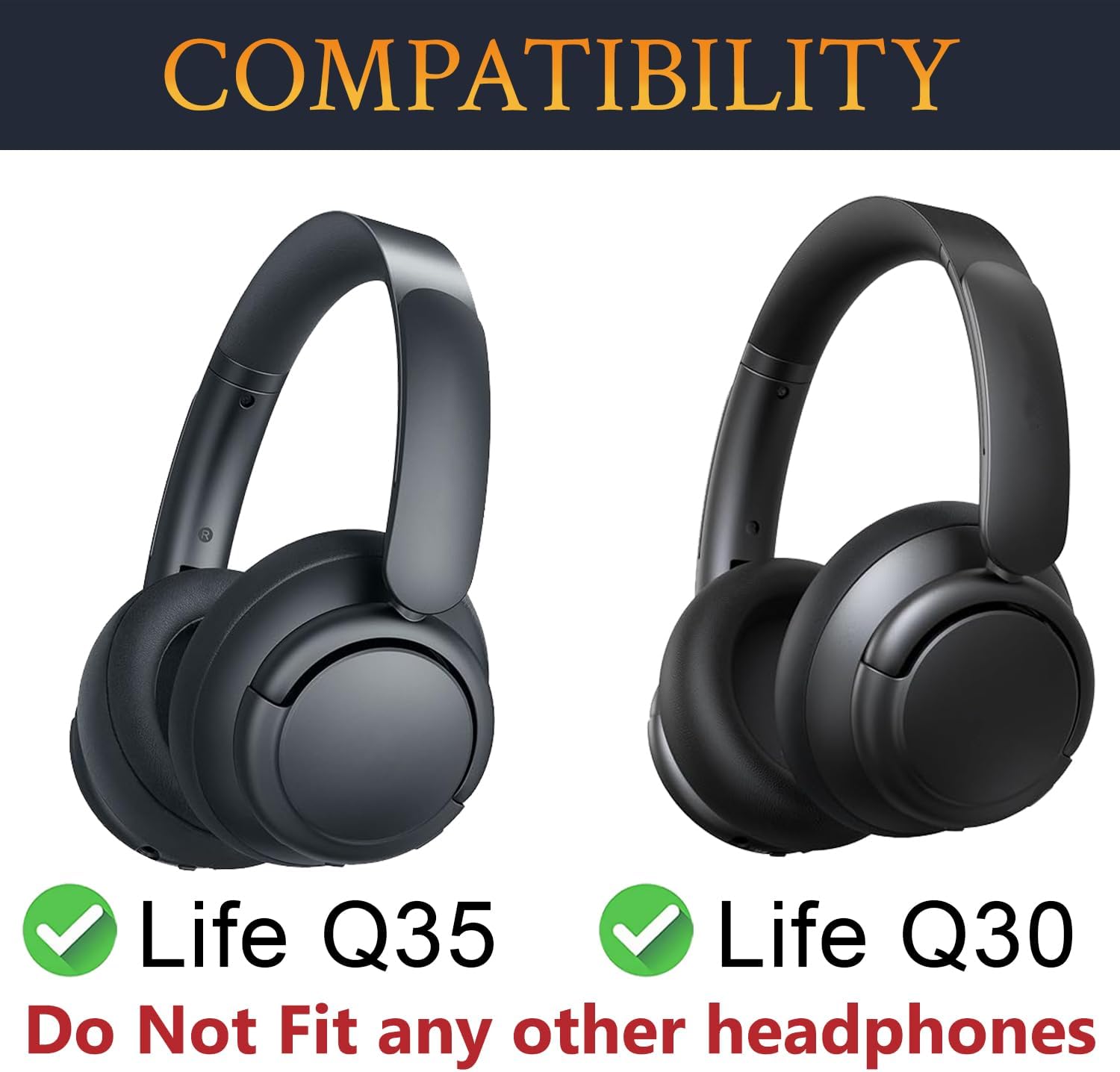 SOULWIT Earpads for Anker Soundcore Life Q30/Q35 - Protein Leather