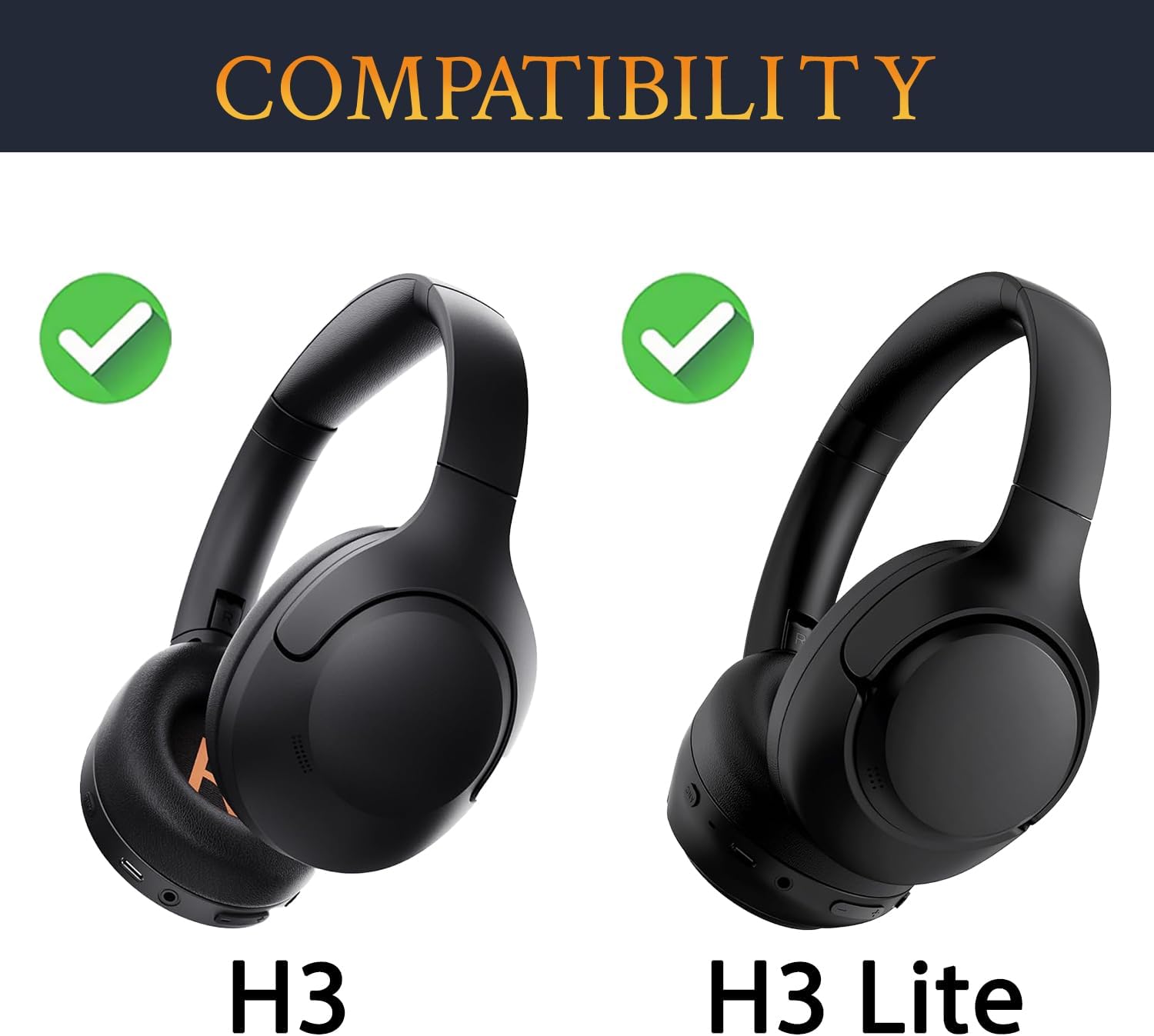 SOULWIT Earpads for QCY H3, H3 Elite - Protein Leather