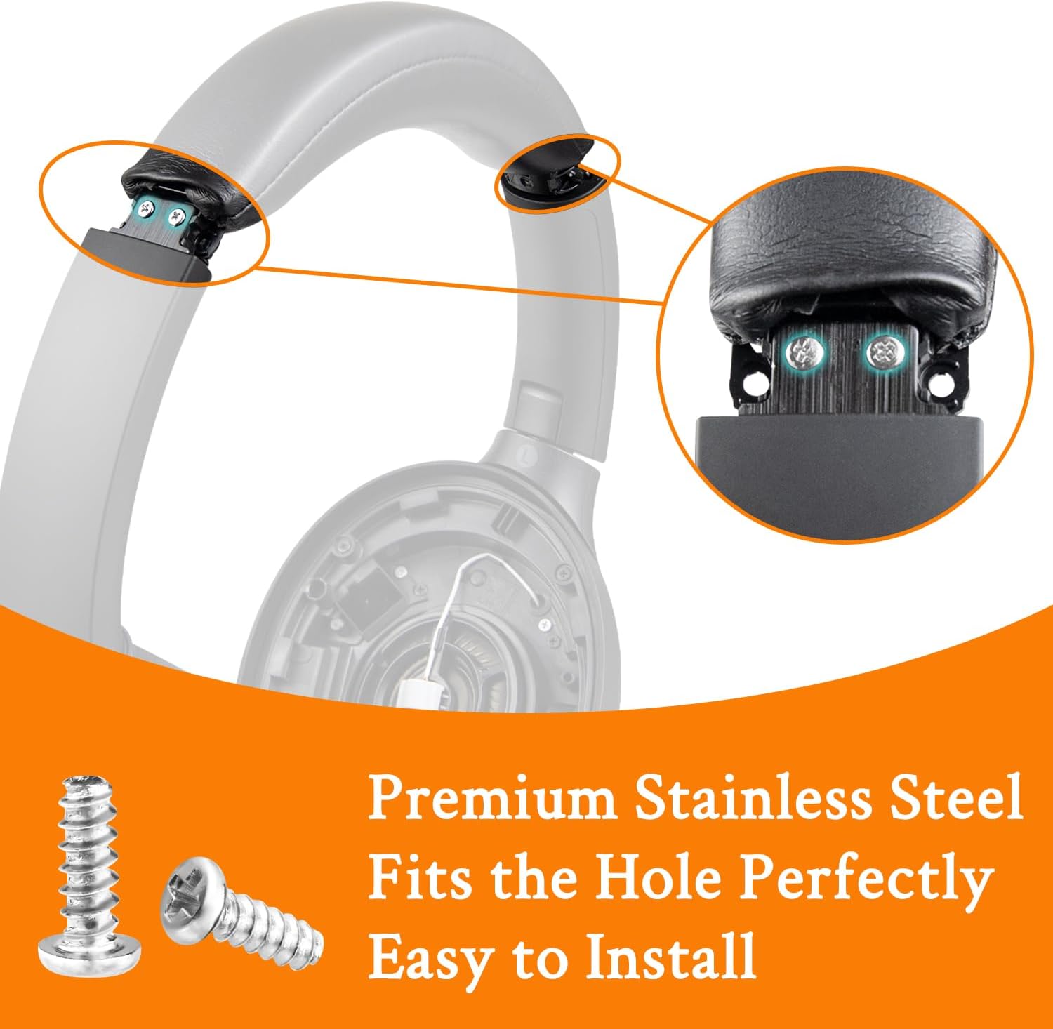 SOULWIT Headband Pad Screws for Sony WH-1000XM4 - 16Pcs Black+4Pcs Silver