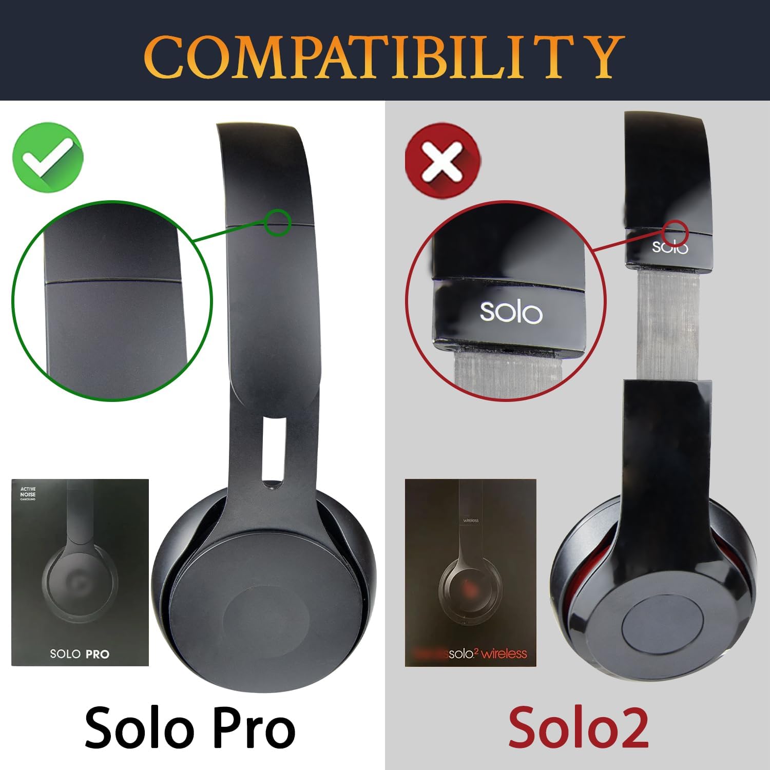 SOULWIT Earpads for Beats Solo Pro - Protein Leather