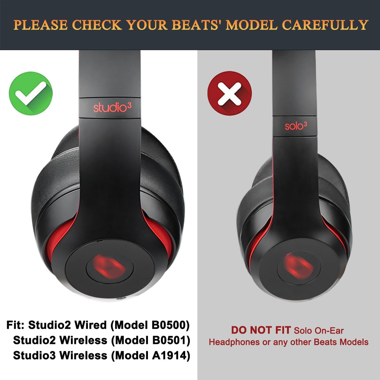 SoloWIT Earpads for Beats Studio 2 & Studio 3 - Lambskin