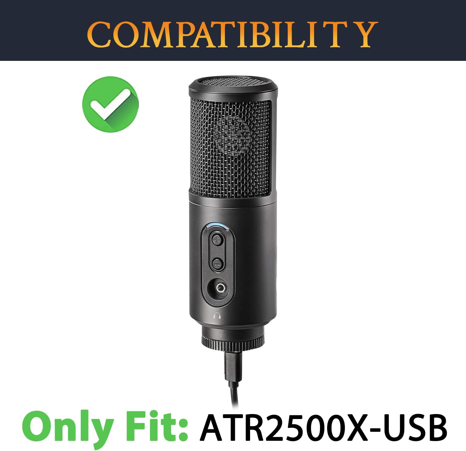 SOULWIT 2Pcs Microphones Pop Filter for Audio-Technica ATR2500X-USB