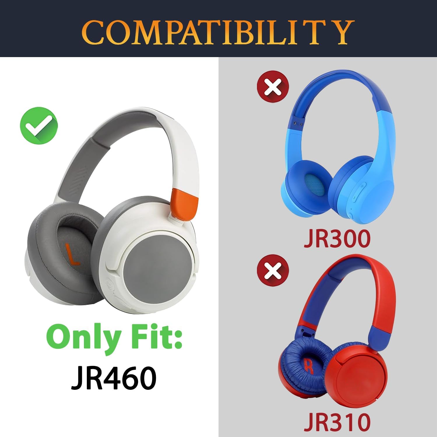 SOULWIT Earpads for JBL JR 460NC - Protein Leather