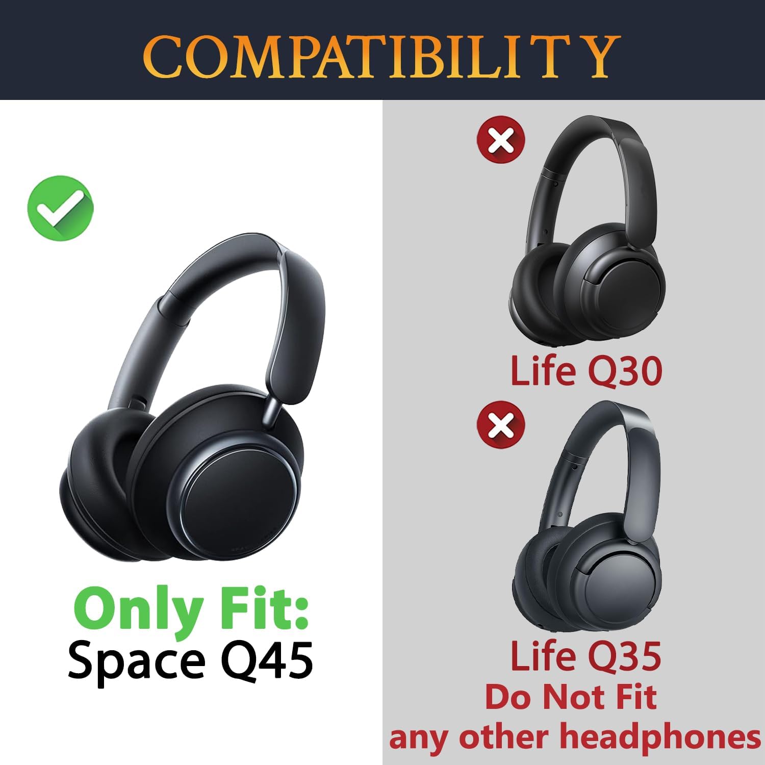 SOULWIT Headband for Anker Soundcore Space Q45