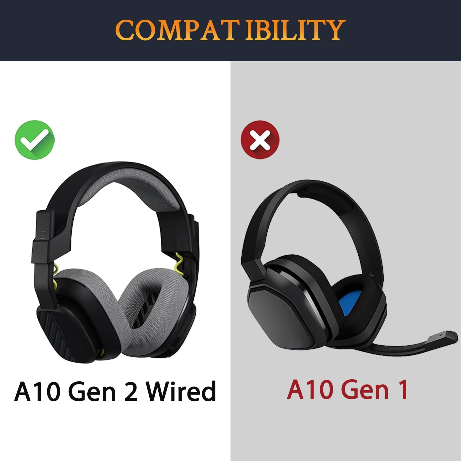 SOULWIT Earpads for Astro A10 Gen 2 Wired Headset - Cooling Gel