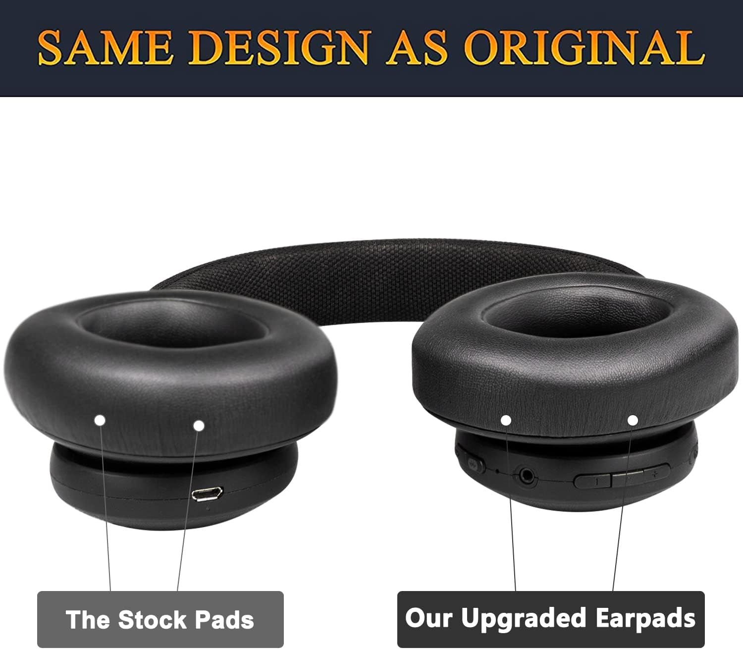 SOULWIT Earpads for JBL E65BTNC, Live 650BTNC, Live 660NC, Live 770NC, Duet NC - Protein Leather