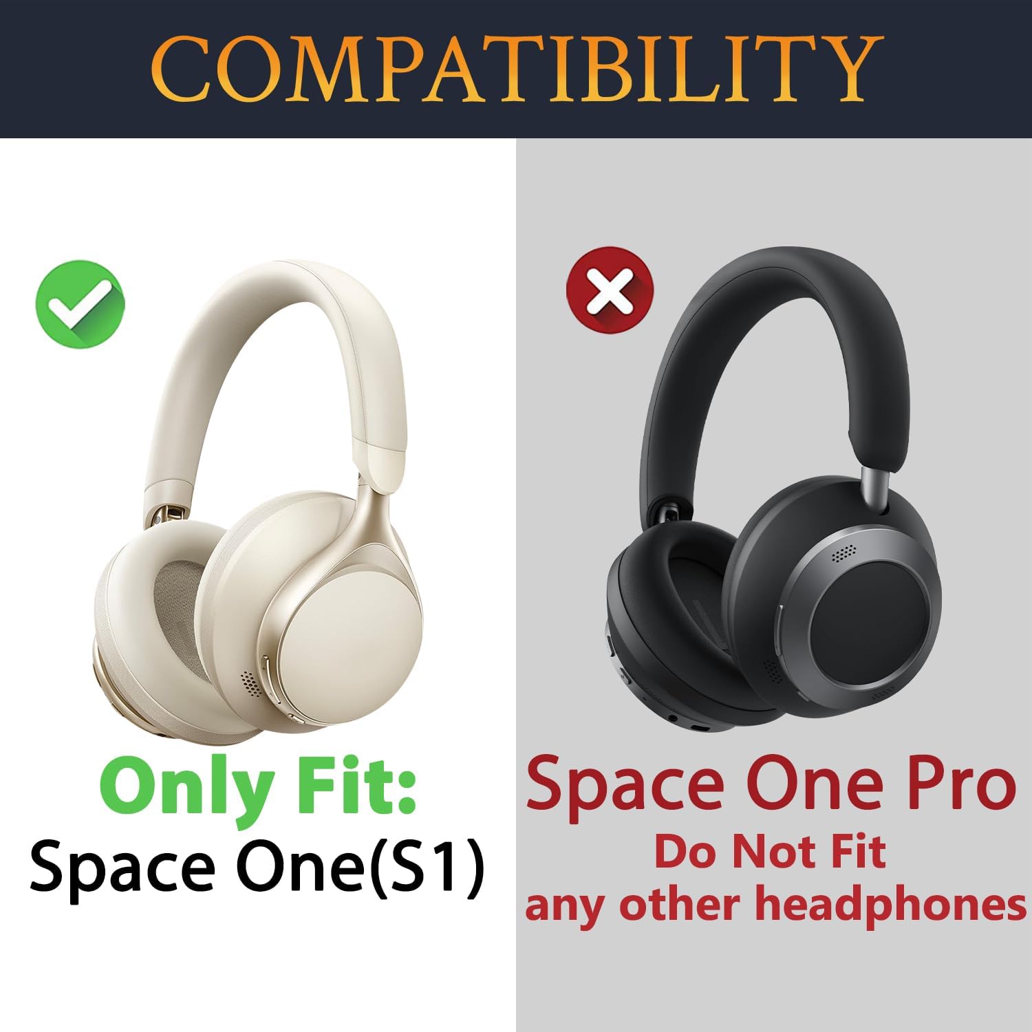 SOULWIT Earpads for Anker Soundcore Space One - Protein Leather