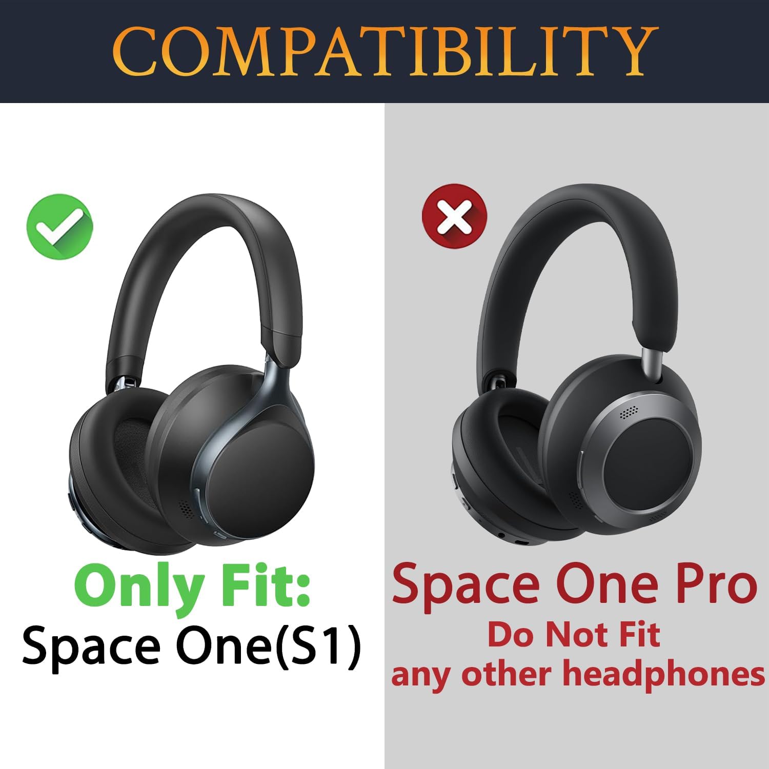 SOULWIT Earpads for Anker Soundcore Space One - Protein Leather