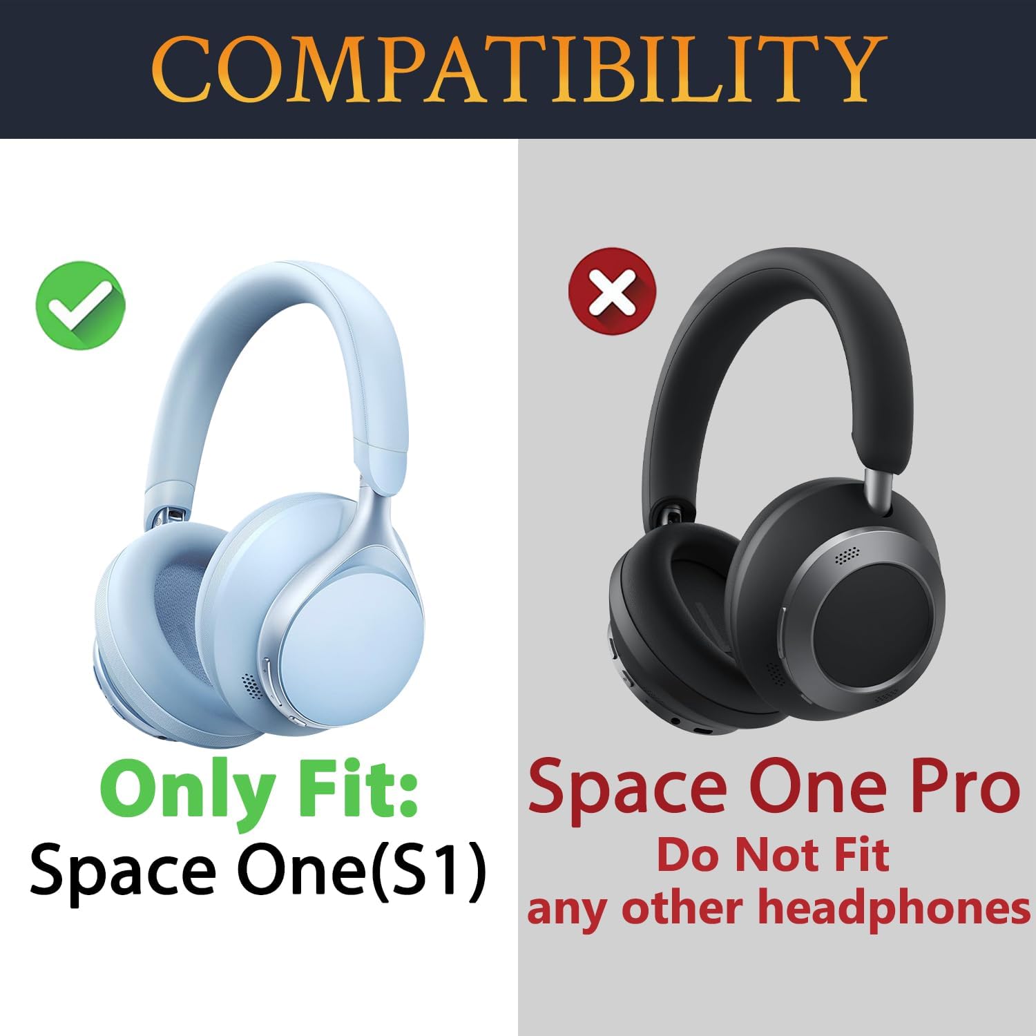 SOULWIT Earpads for Anker Soundcore Space One - Protein Leather