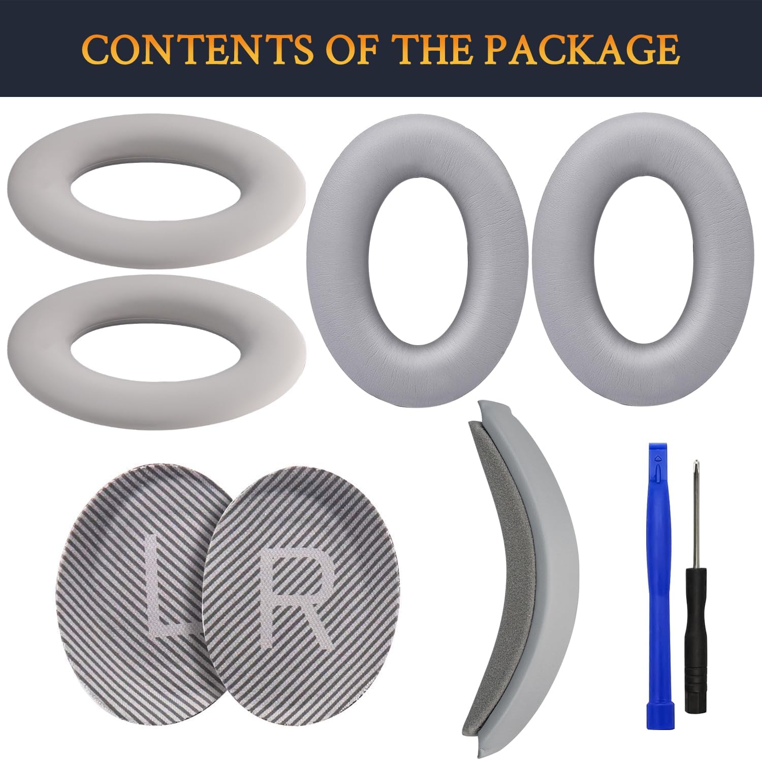 SOULWIT Earpads + Headband + Silicone Earpads Cover for Bose QuietComfort 35 Series