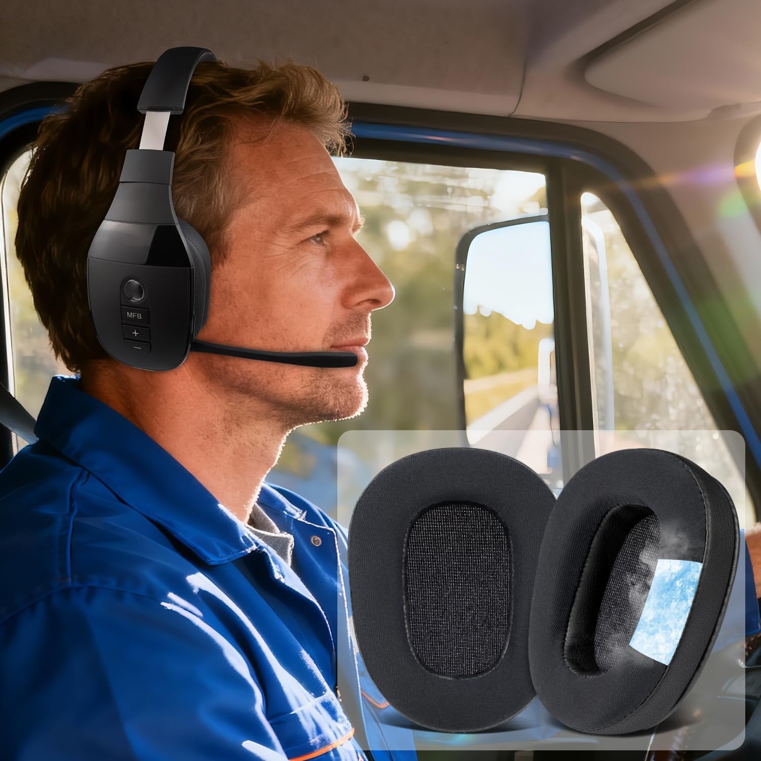 SOULWIT Earpads for BlueParrott B450-XT, S450-XT - Cooling Gel