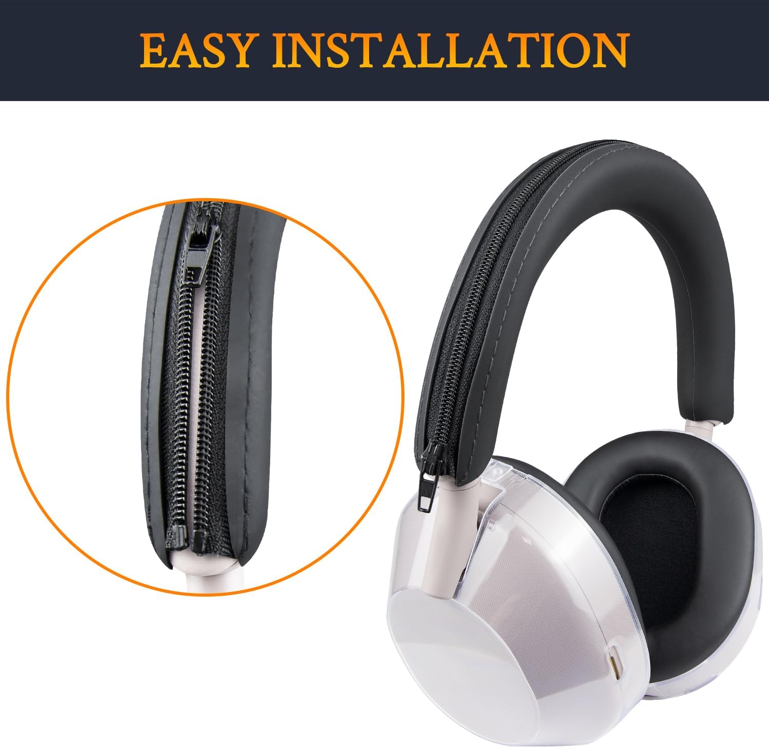 SOULWIT Protective Kit for Sony WH-1000XM5, Silicone Headband Cover + TPU Case Cover Protectors