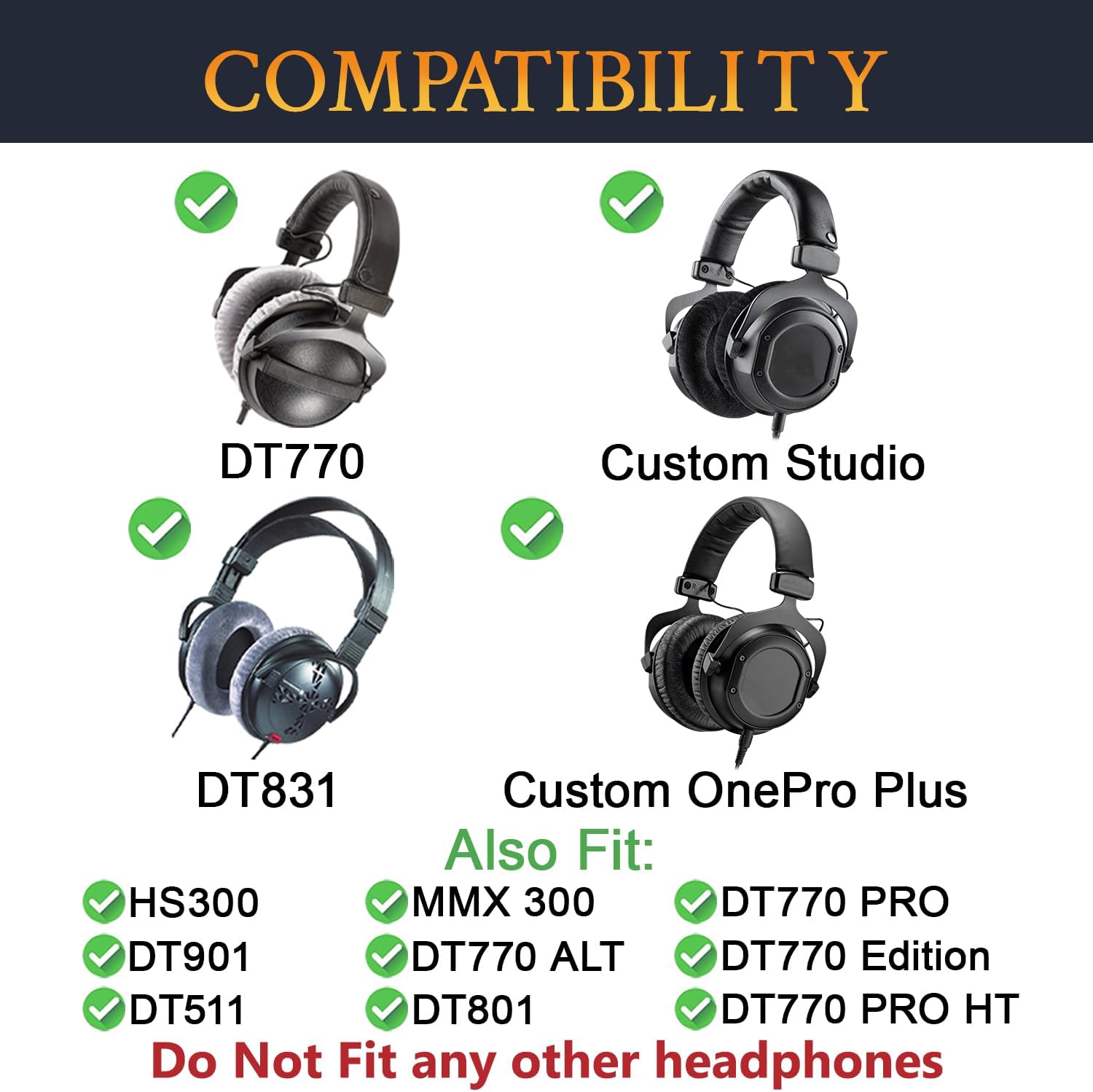 SOULWIT Earpads for Beyerdynamic DT 770 Pro Series (Pro / Pro HT / ALT / Edition), DT 511, DT 801, DT 831, DT 901, HS 300, MMX 300, Custom One PRO Plus, Custom Studio - Velour